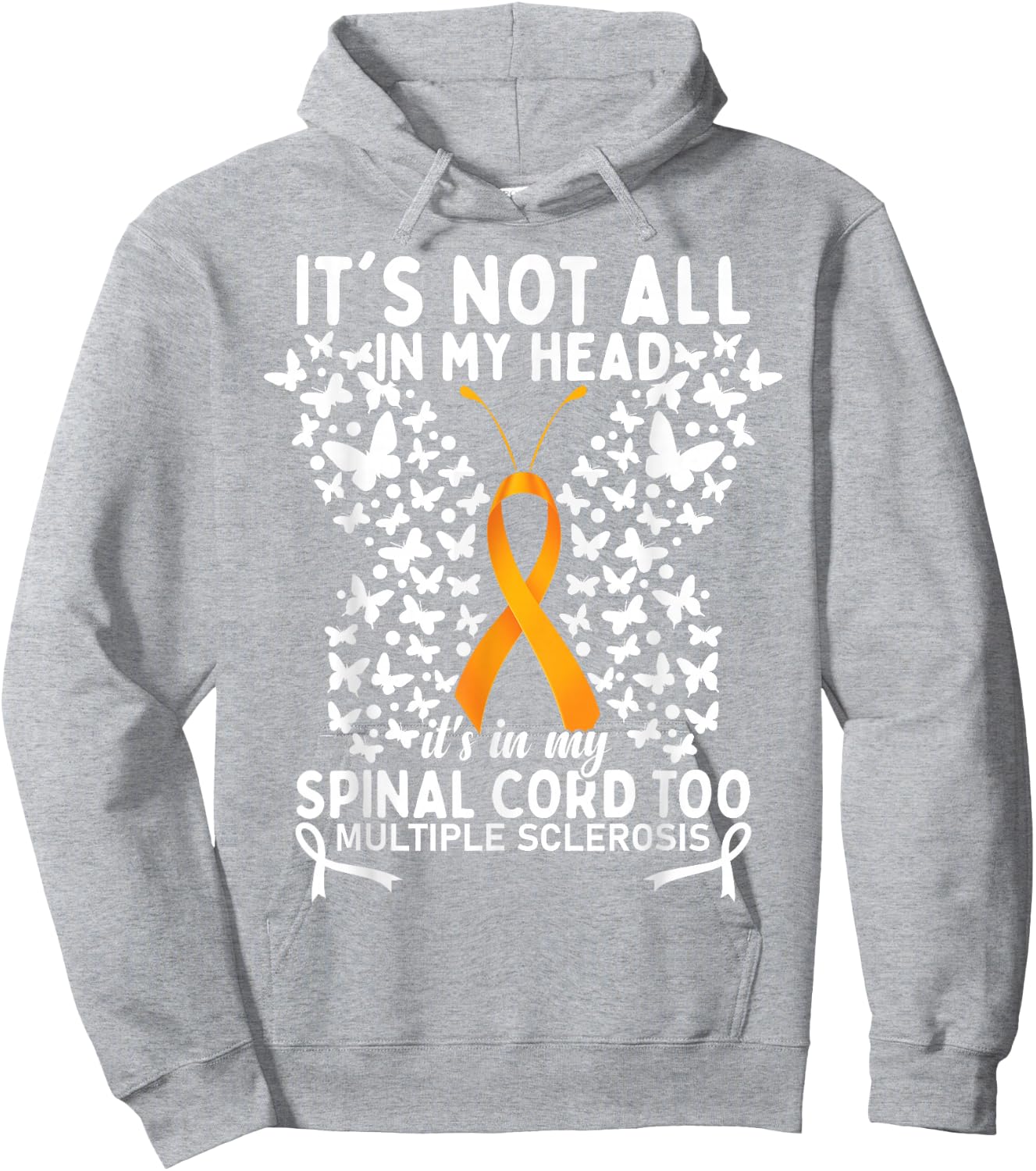 Multiple Sclerosis MS Warrior Butterfly Hoodie - Hoodie | Ash