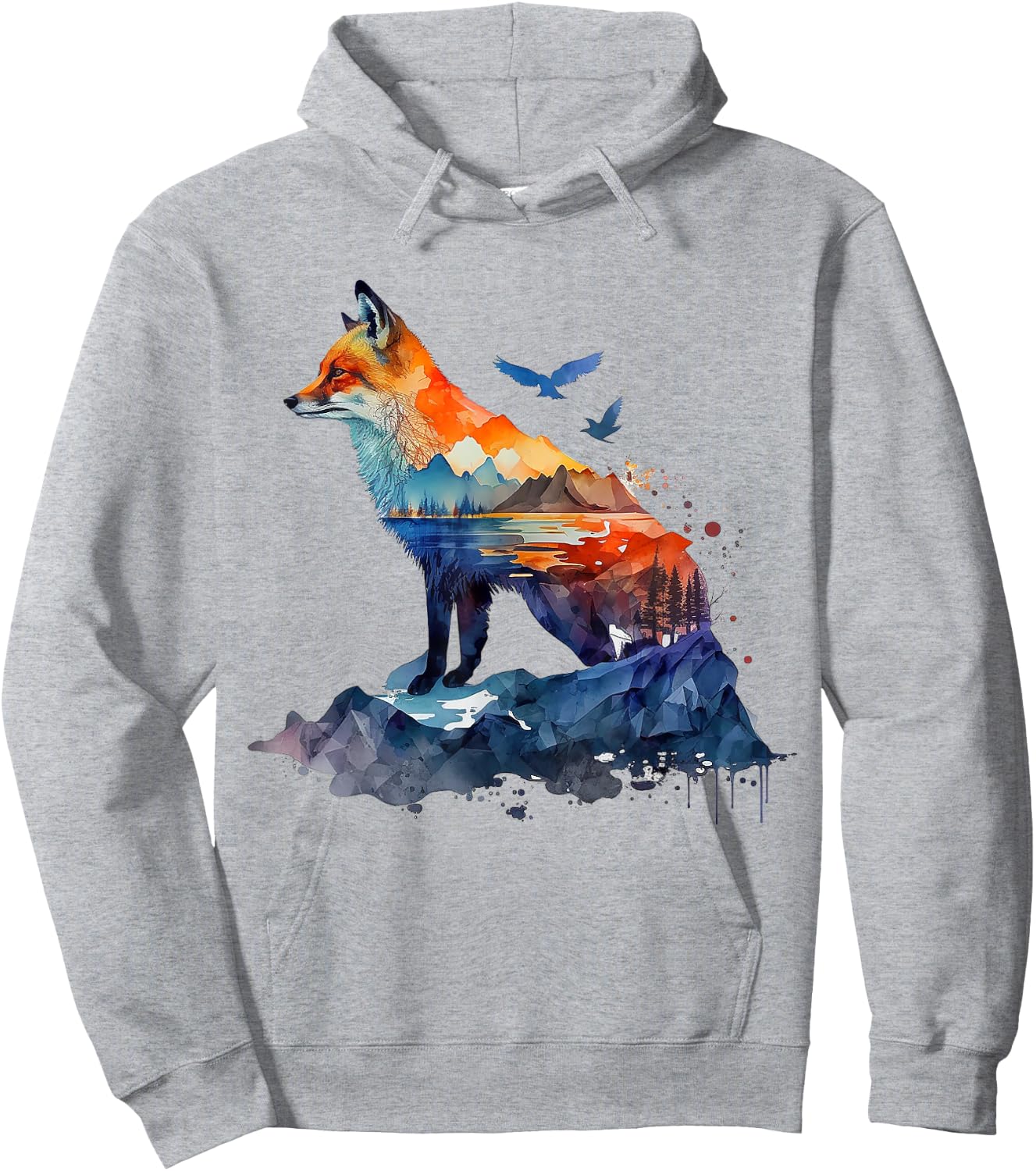 Fox Mountains Animal Lovers Animal Fox Hoodie - Hoodie | Ash