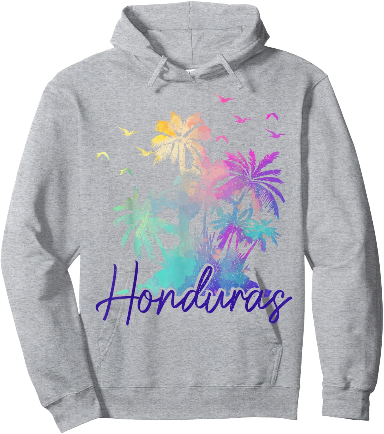 Honduras Beach Vintage Palm Trees Holiday Hoodie - Hoodie | Ash