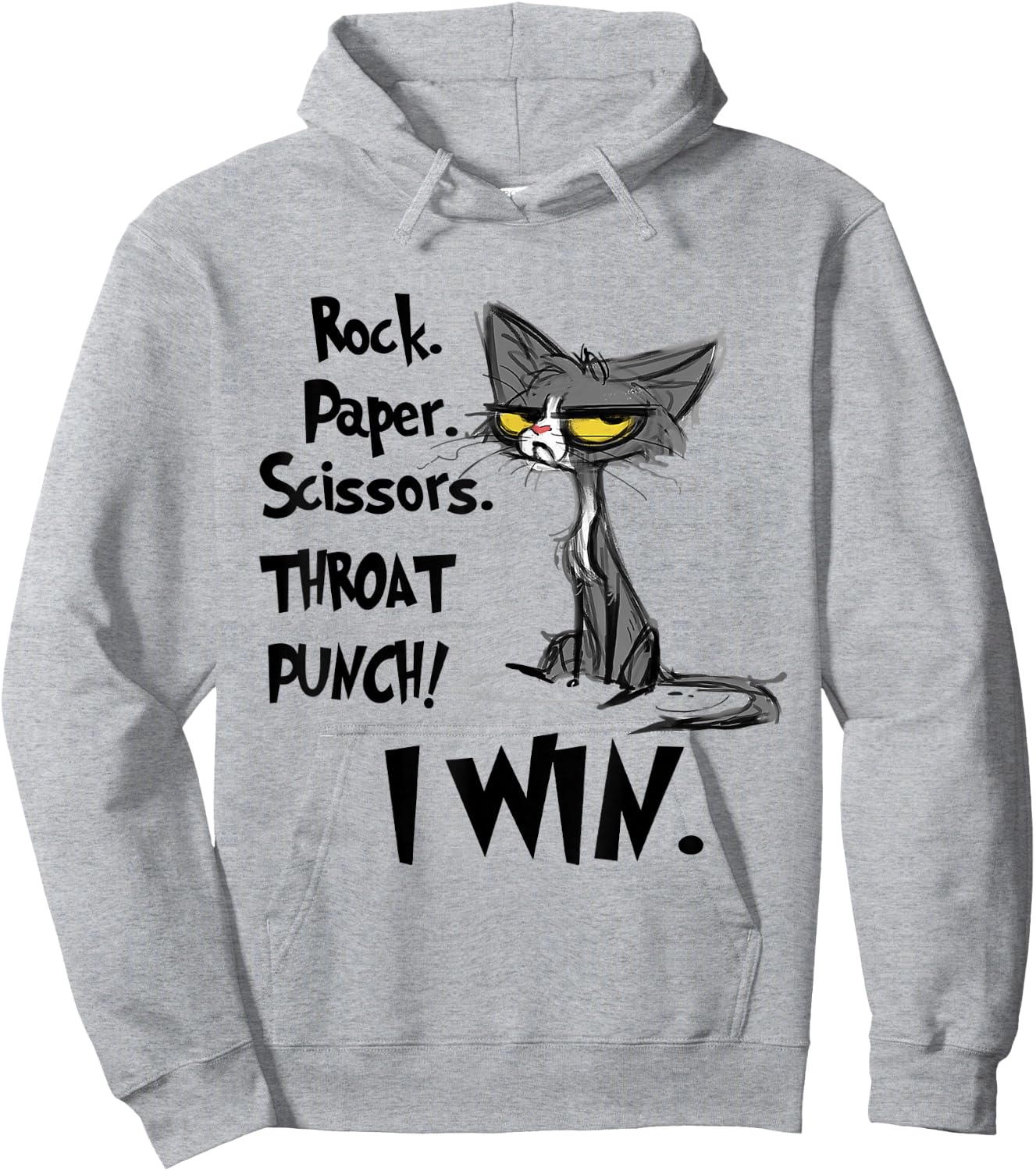 Rock Paper Scissors Throat Punch I Win Hoodie - Hoodie | Ash