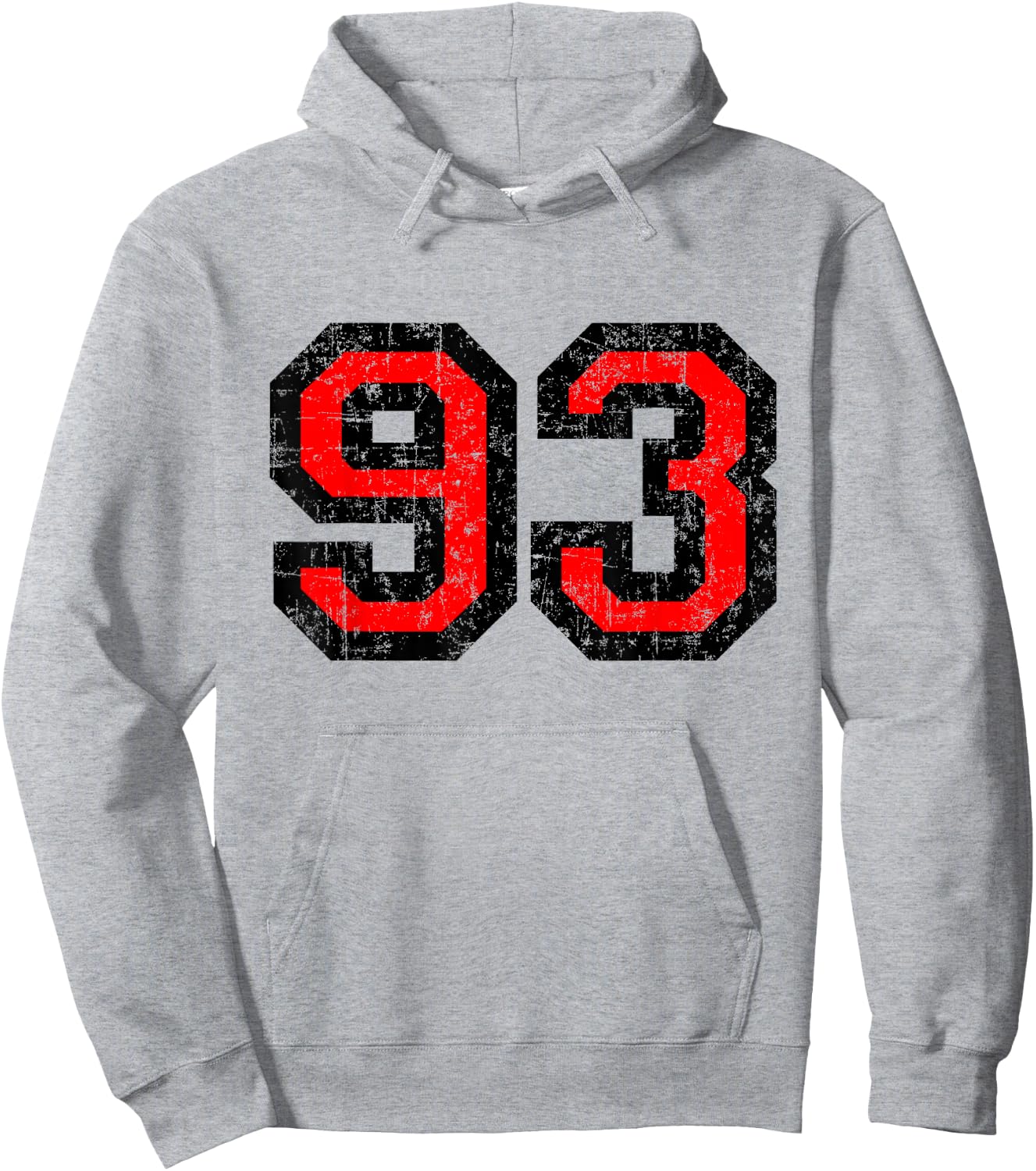 Number 93 (Vintage Black&Red) No.93 Hoodie - Hoodie | Ash