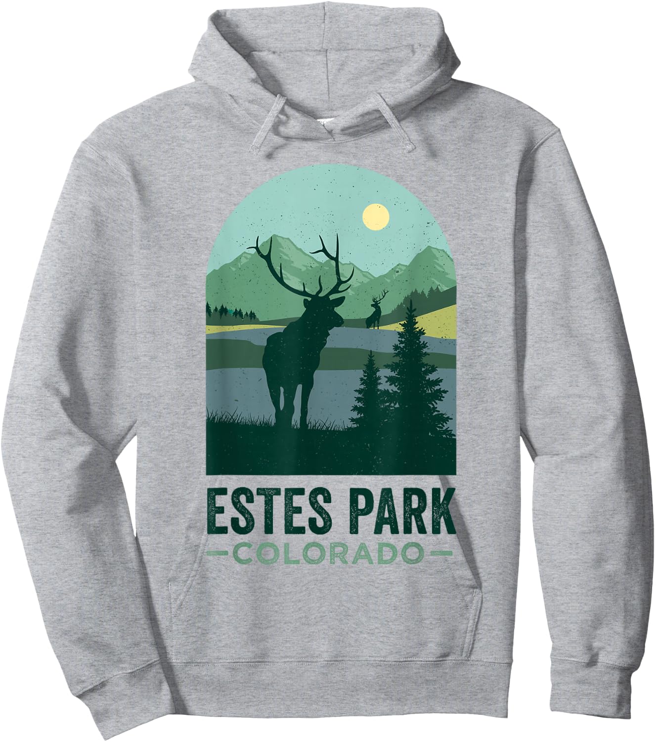 Estes Park Wildlife Vintage Estes Park Colorado Hoodie - Hoodie | Ash