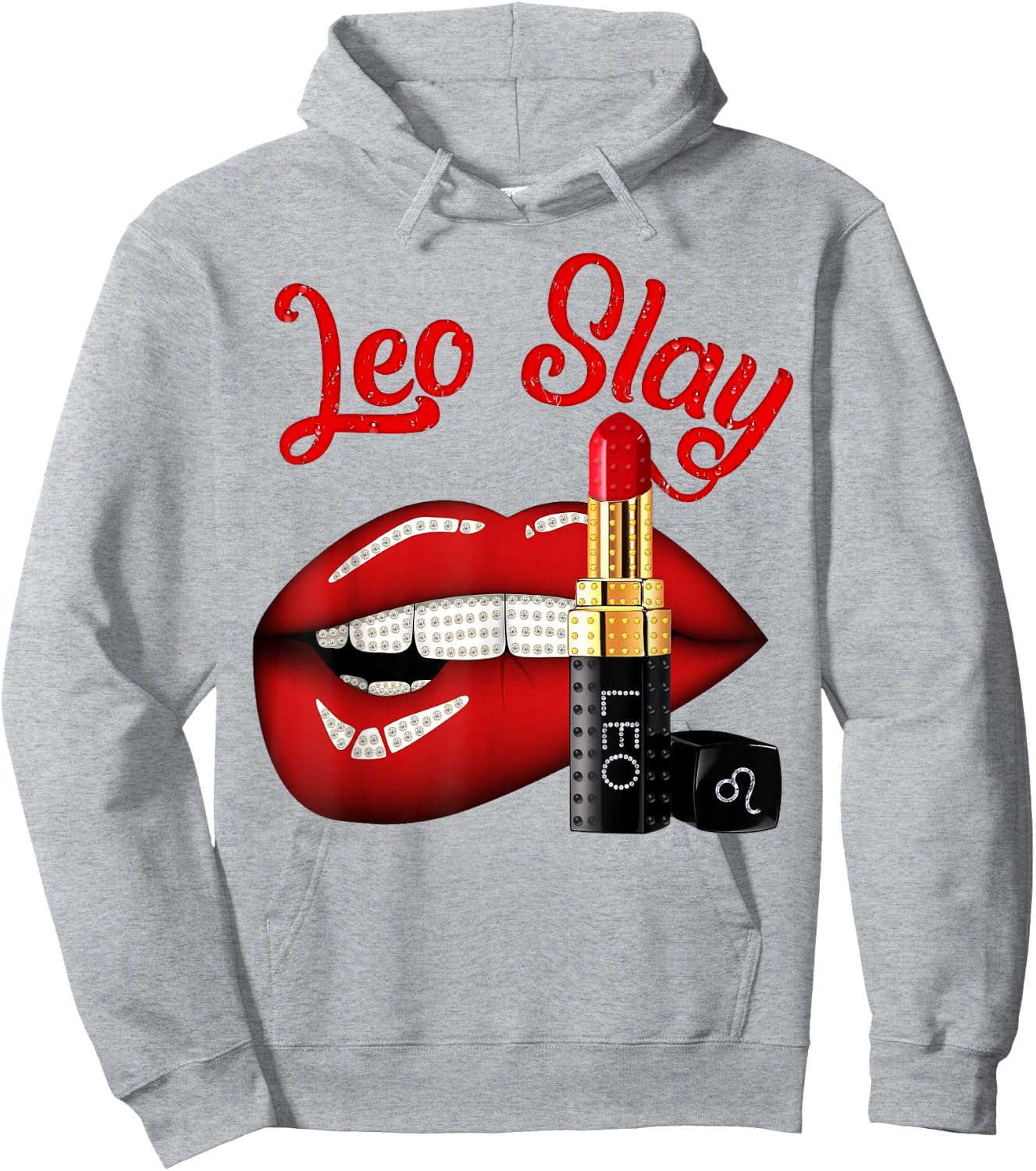 Leo Slay Sexy Lips Zodiac July August Birthday Hoodie - Hoodie | Ash