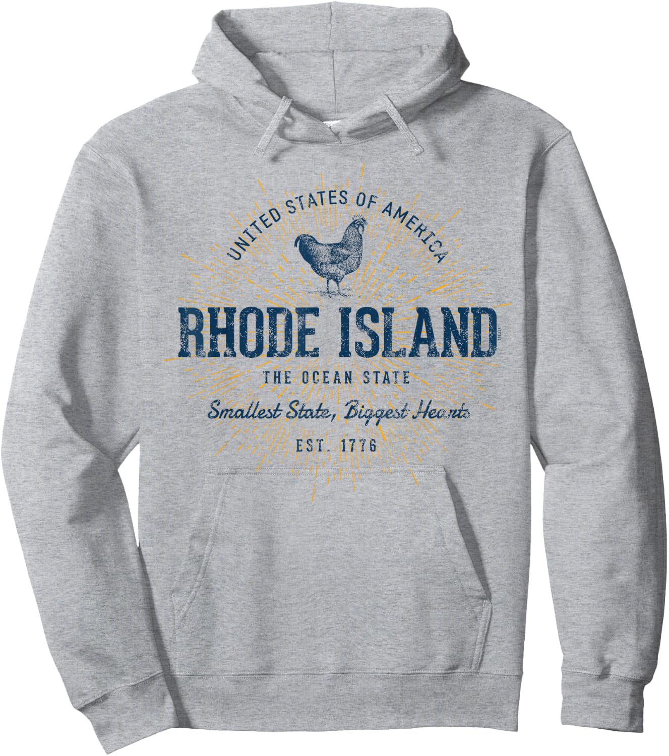 Vintage State of Rhode Island Retro Hoodie - Hoodie | Ash