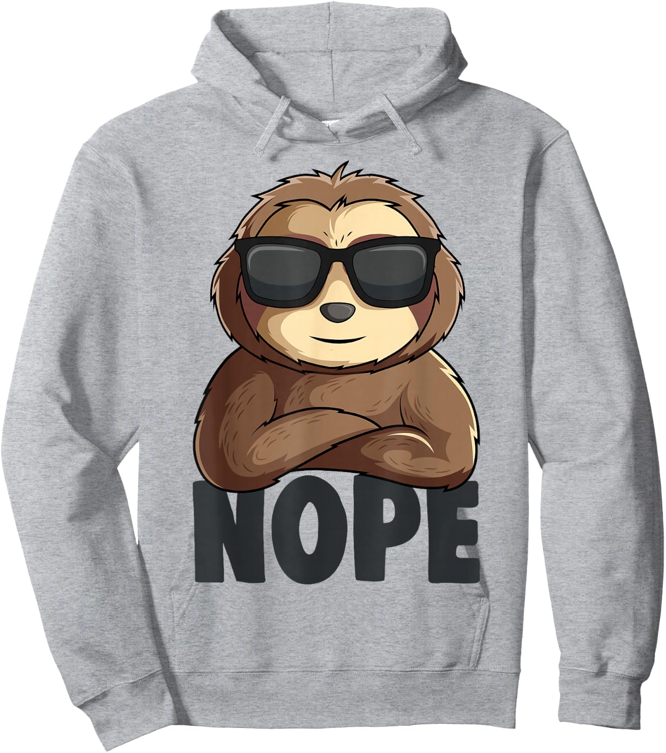 Nope Sloth Women Kids Girls Boys Youth Hoodie - Hoodie | Ash