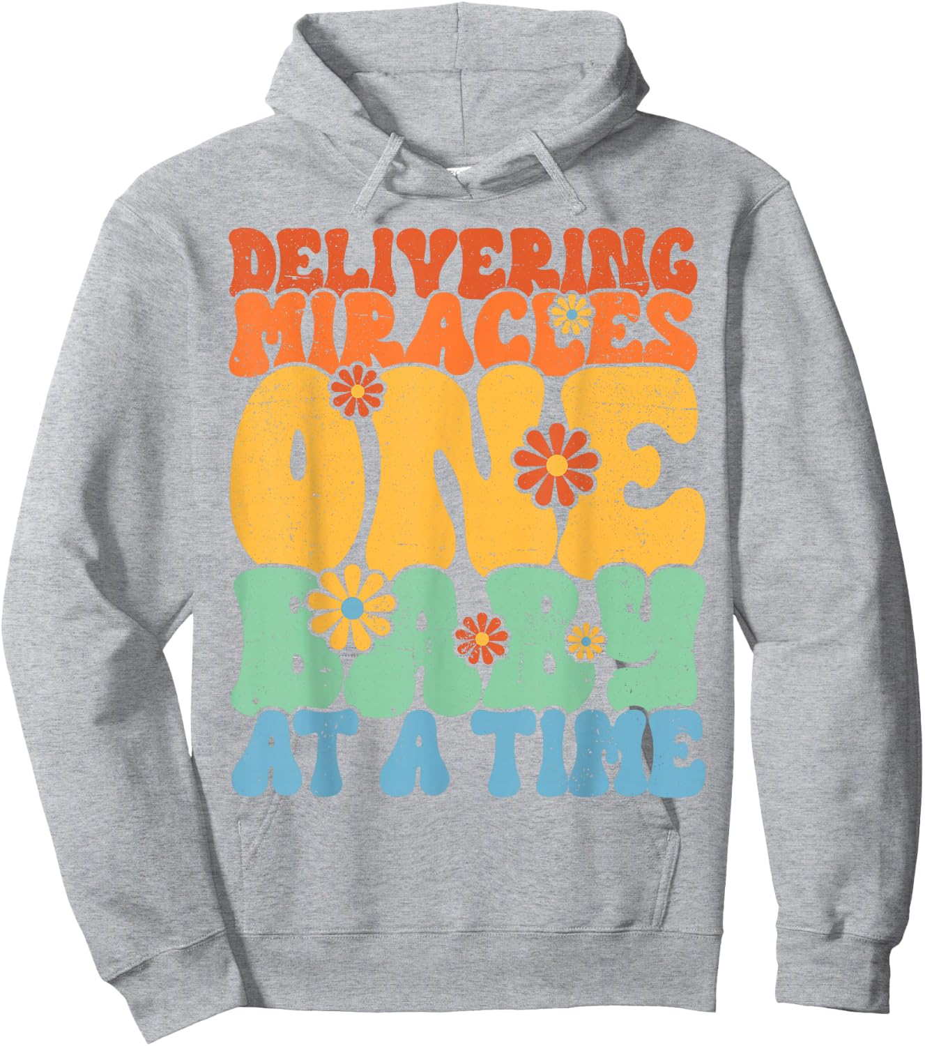 Delivering Miracles Labor and Delivery Nurse Hoodie - Hoodie | Ash