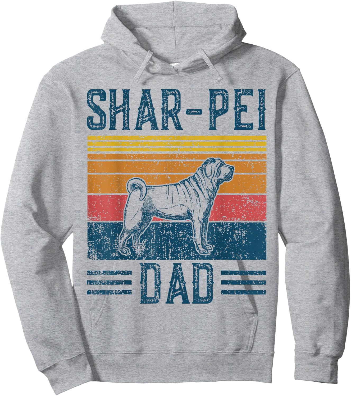Dog Shar-Pei Dad - Vintage Shar Pei Dad Hoodie - Hoodie | Ash