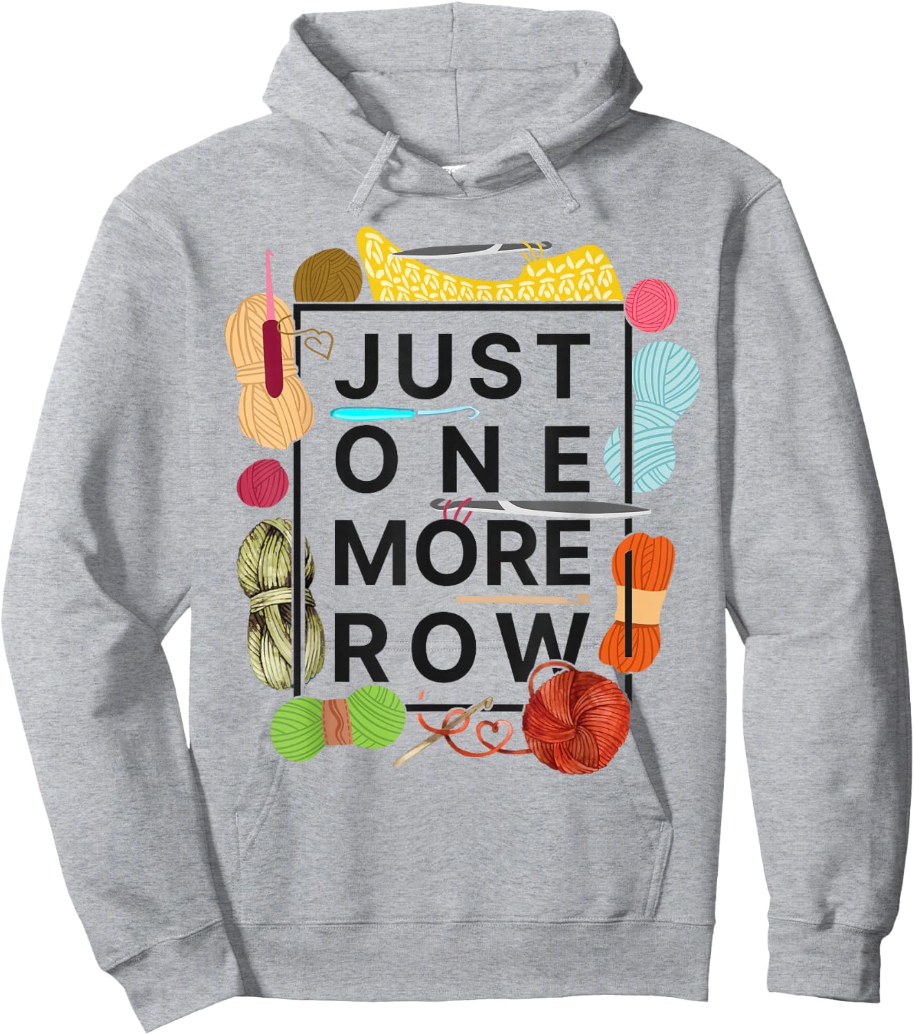 Crocheting Knitting Just One More Row Hoodie - Hoodie | Ash