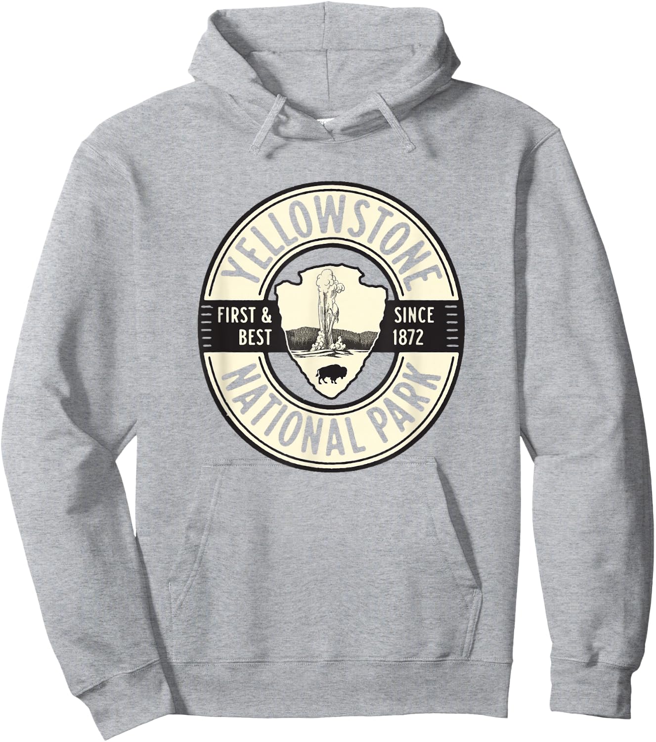 Yellowstone National Park Old Faithful Graphic Hoodie - Hoodie | Ash