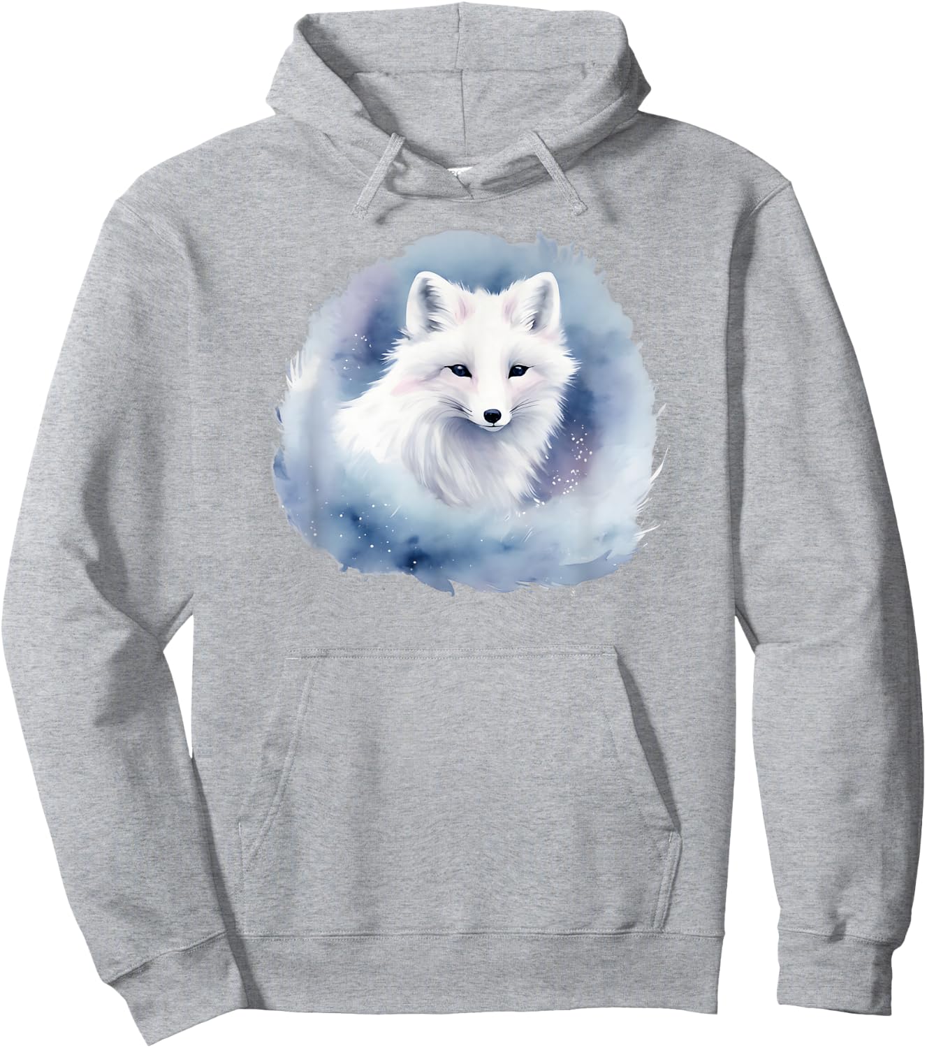 Watercolor of a Beautiful Arctic Fox Hoodie - Hoodie | Ash