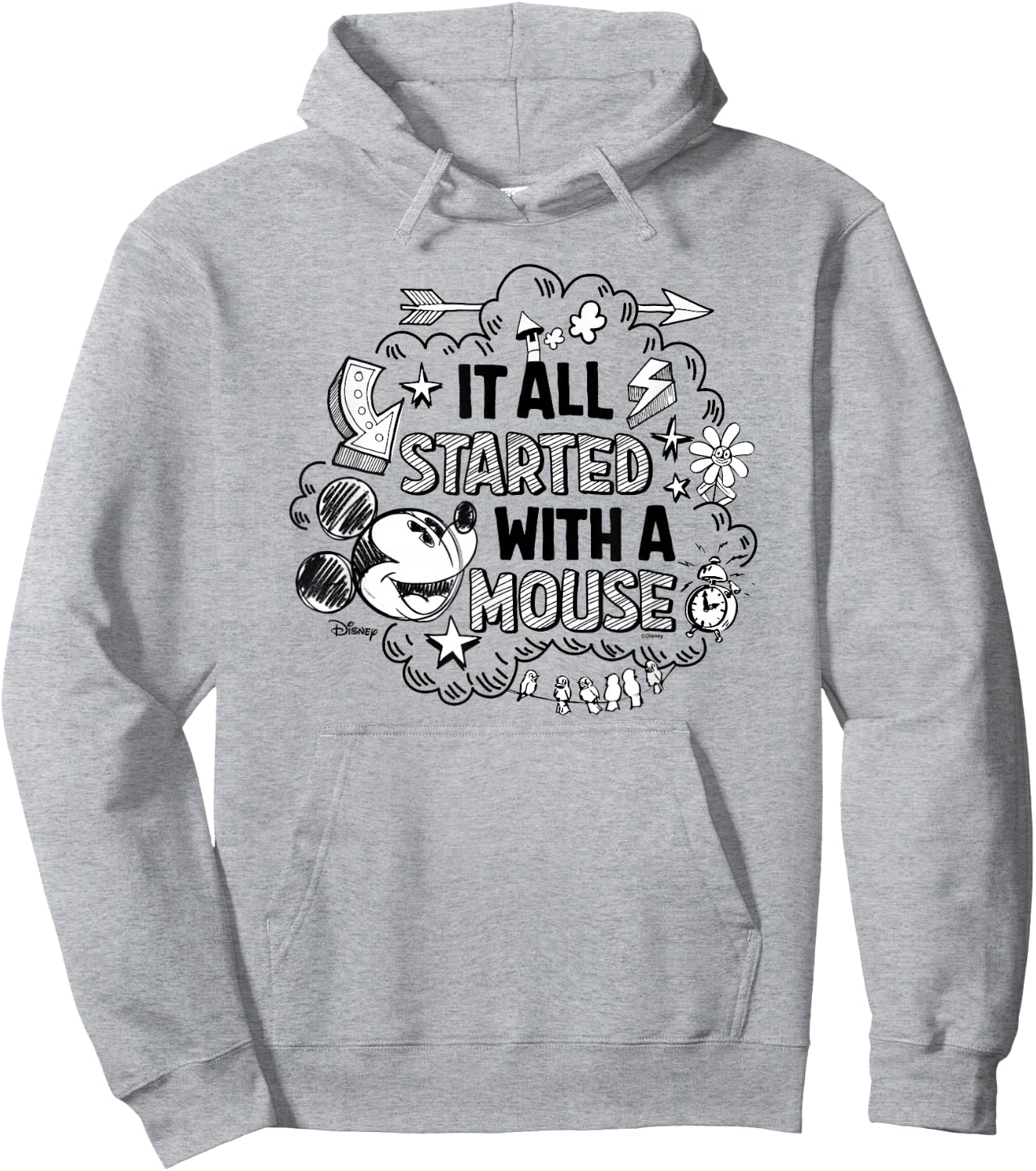 Mickey - It Was All Started By A Mouse Hoodie - Hoodie | Ash