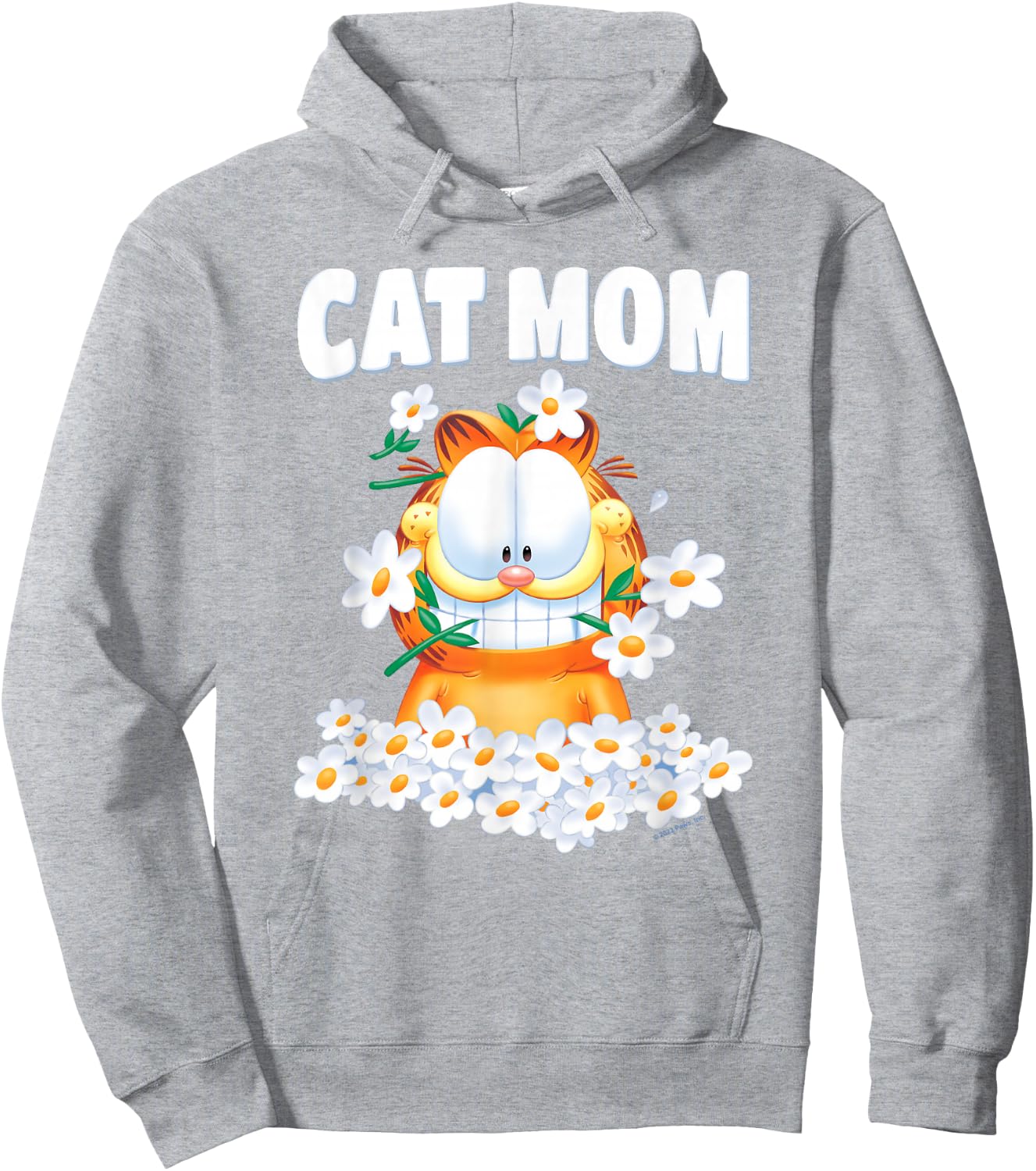Garfield Cat Mom Flowers Hoodie - Hoodie | Ash