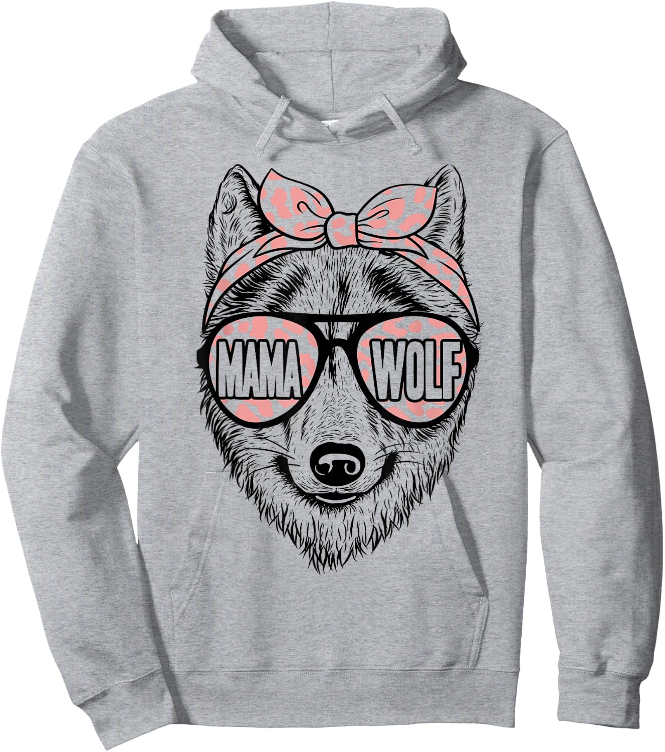 Mama Wolf Sunglasses Cute Wolf Mom Mothers Day Hoodie - Hoodie | Ash
