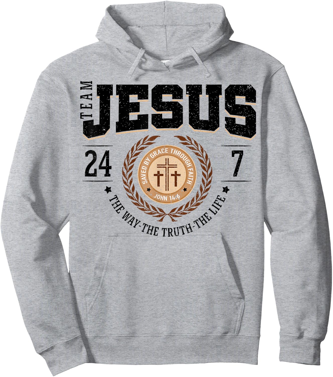 Team Jesus 24 7 The Way The Truth The Life Hoodie - Hoodie | Ash