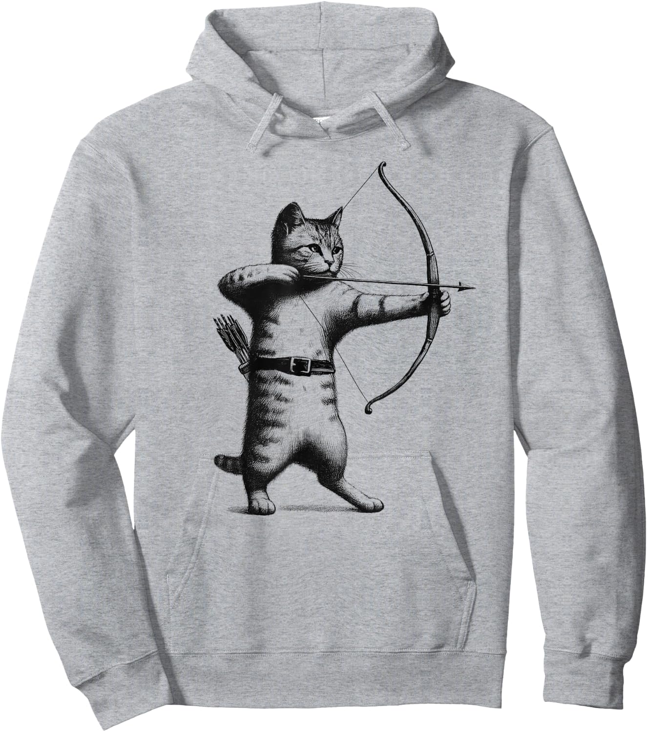 Vintage Archery Cat Kitten Lover Archery Hoodie - Hoodie | Ash