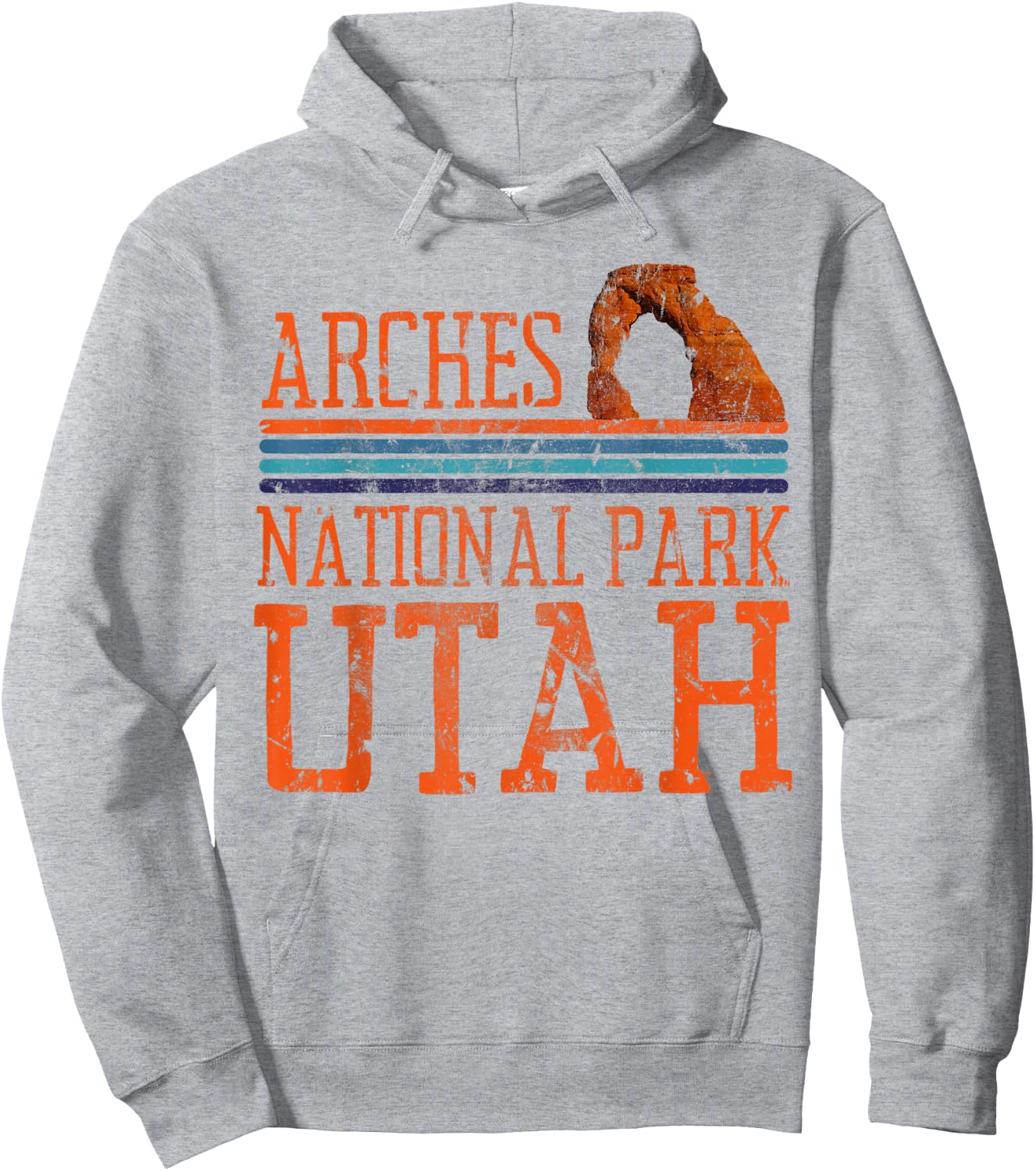 Arches Utah Nature Hiking Outdoors Vintage Hoodie - Hoodie | Ash