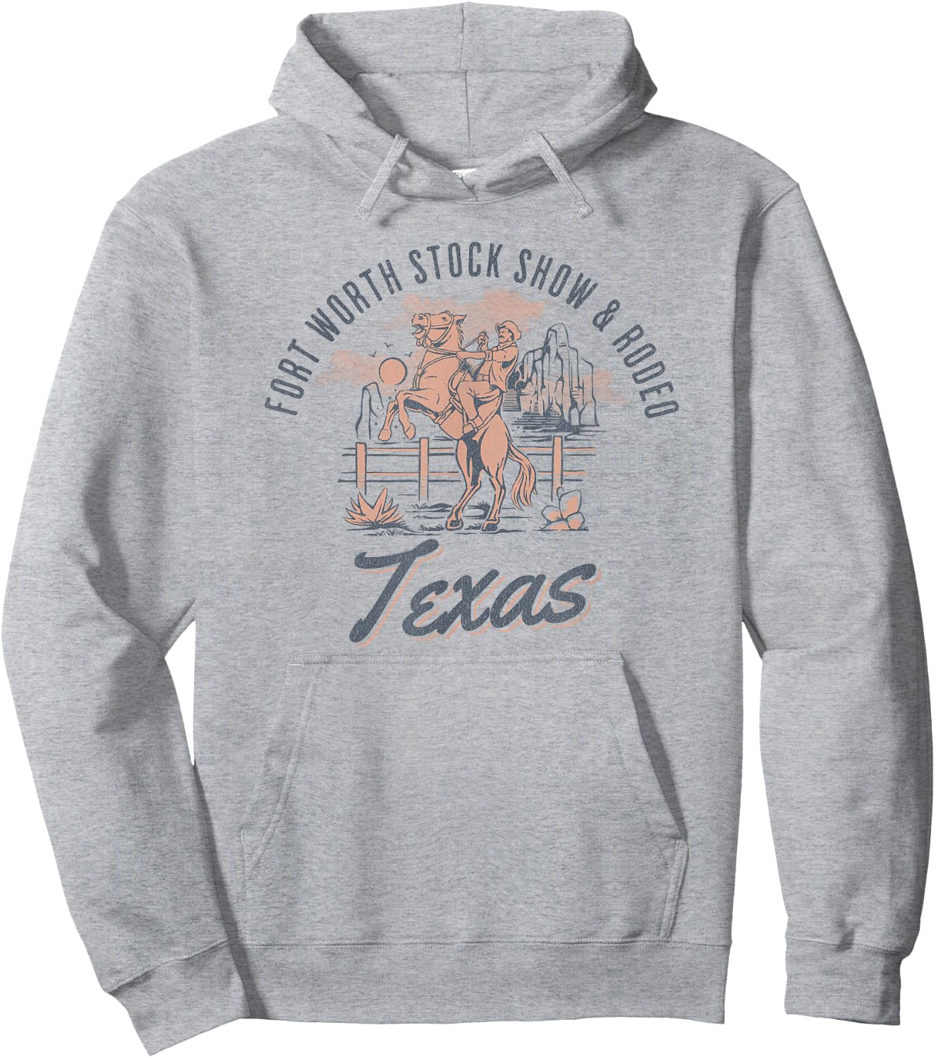 Fort Worth Stock Show & Rodeo Texas Hoodie - Hoodie | Ash