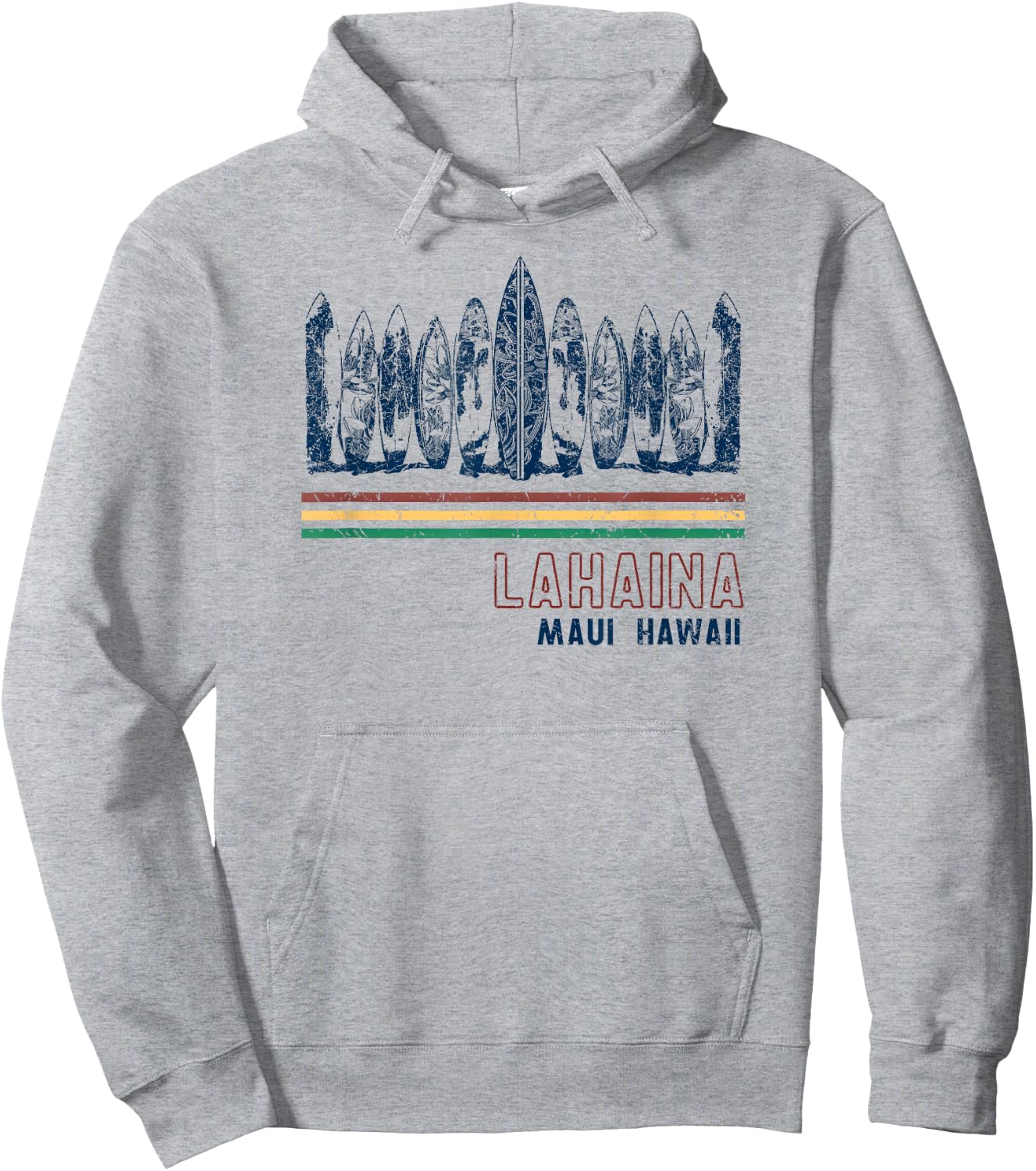 Hawaii Lahaina Maui Retro Surfing Vintage Hoodie - Hoodie | Ash