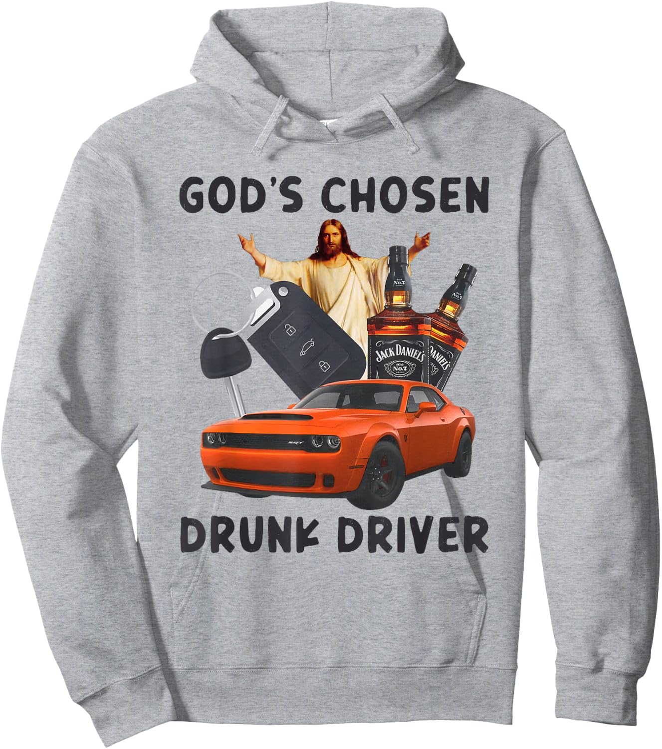 God's Chosen Drunk Driver Christian Jesus Hoodie - Hoodie | Ash