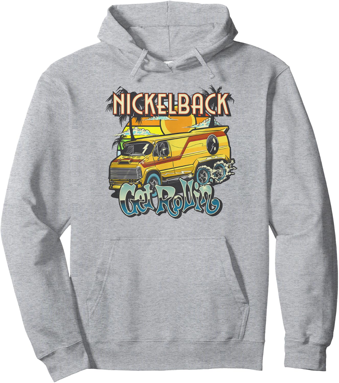 Nickelback Get Rollin' Cover (Yellow) Hoodie - Hoodie | Ash