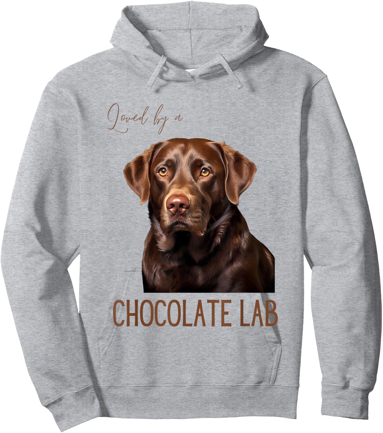 Loved By A Chocolate Lab Labrador Dog Lover Hoodie - Hoodie | Ash
