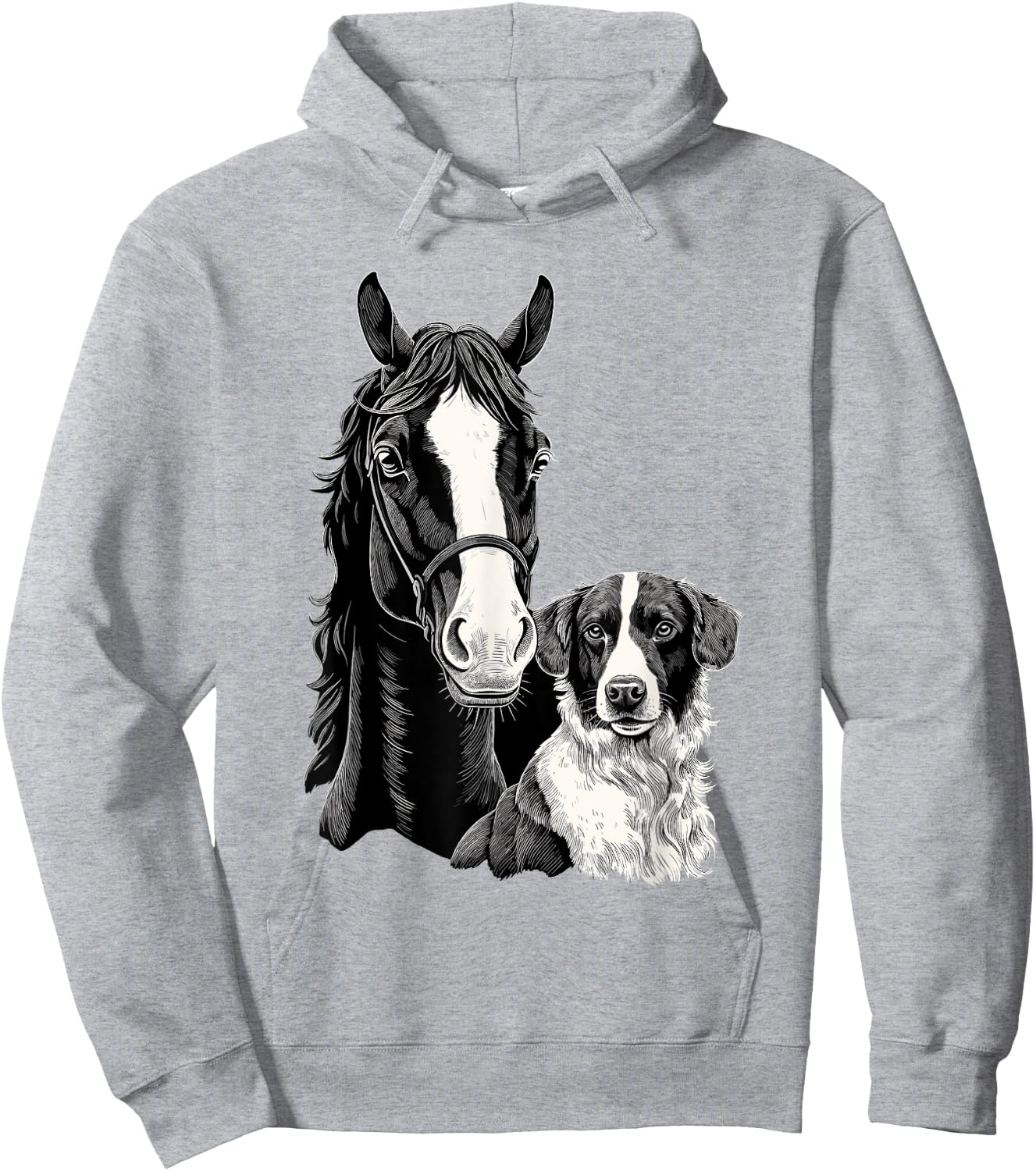 Dog And Horse Lover Horseback Riding Equestrian Hoodie - Hoodie | Ash