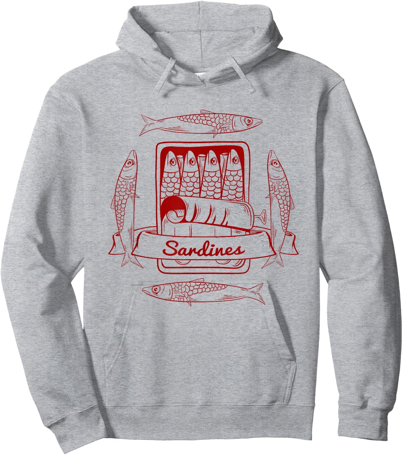 Food Designs by Early Kirky Sardines in a Tin Hoodie - Hoodie | Ash
