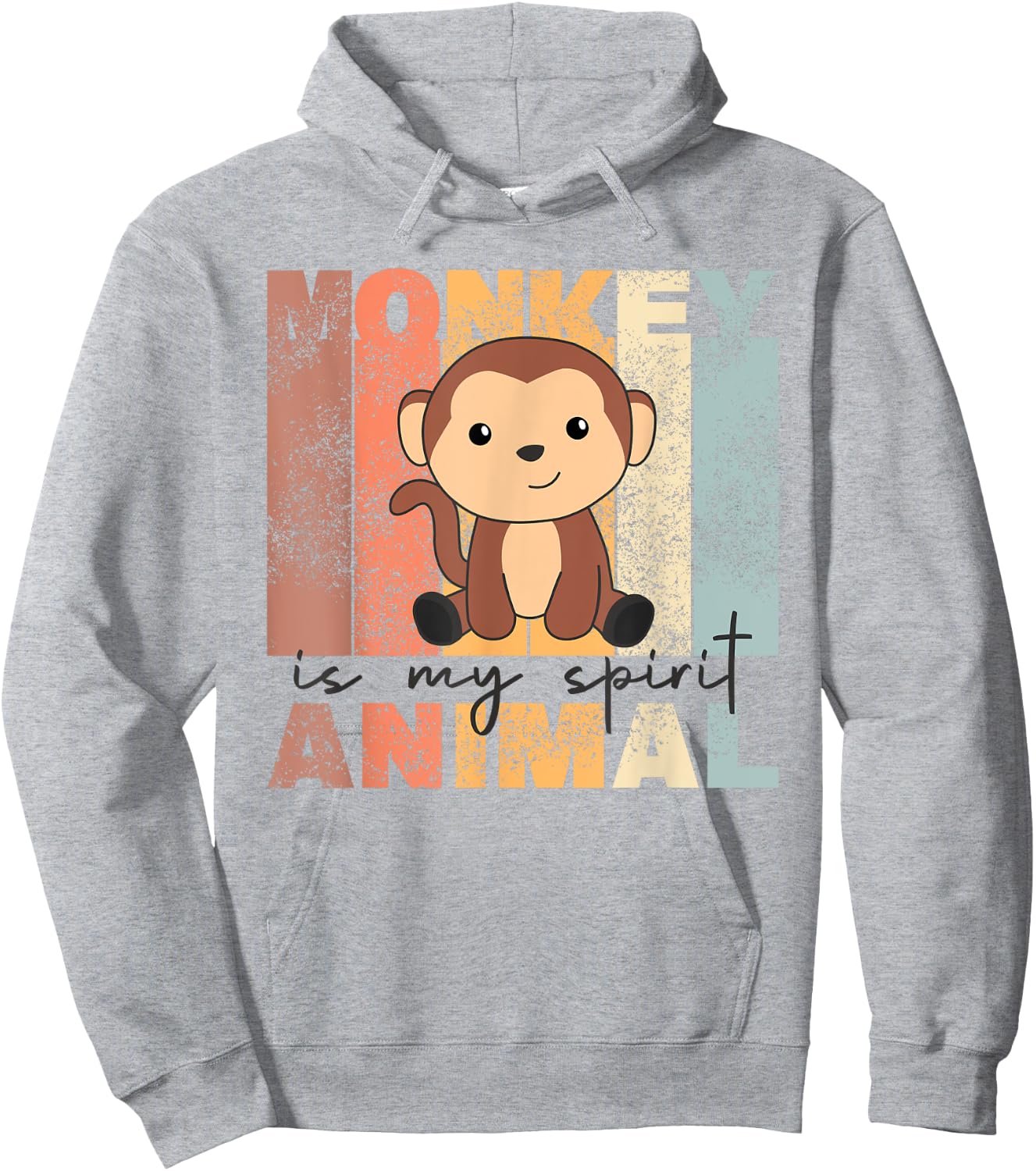 Monkey Is My Spirit Animal - Vintage Monkeys Hoodie - Hoodie | Ash