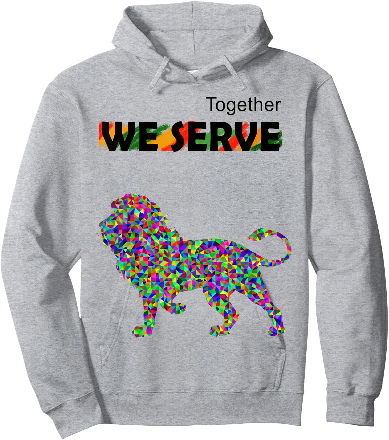 Together We Serve Lion Hoodie - Hoodie | Ash