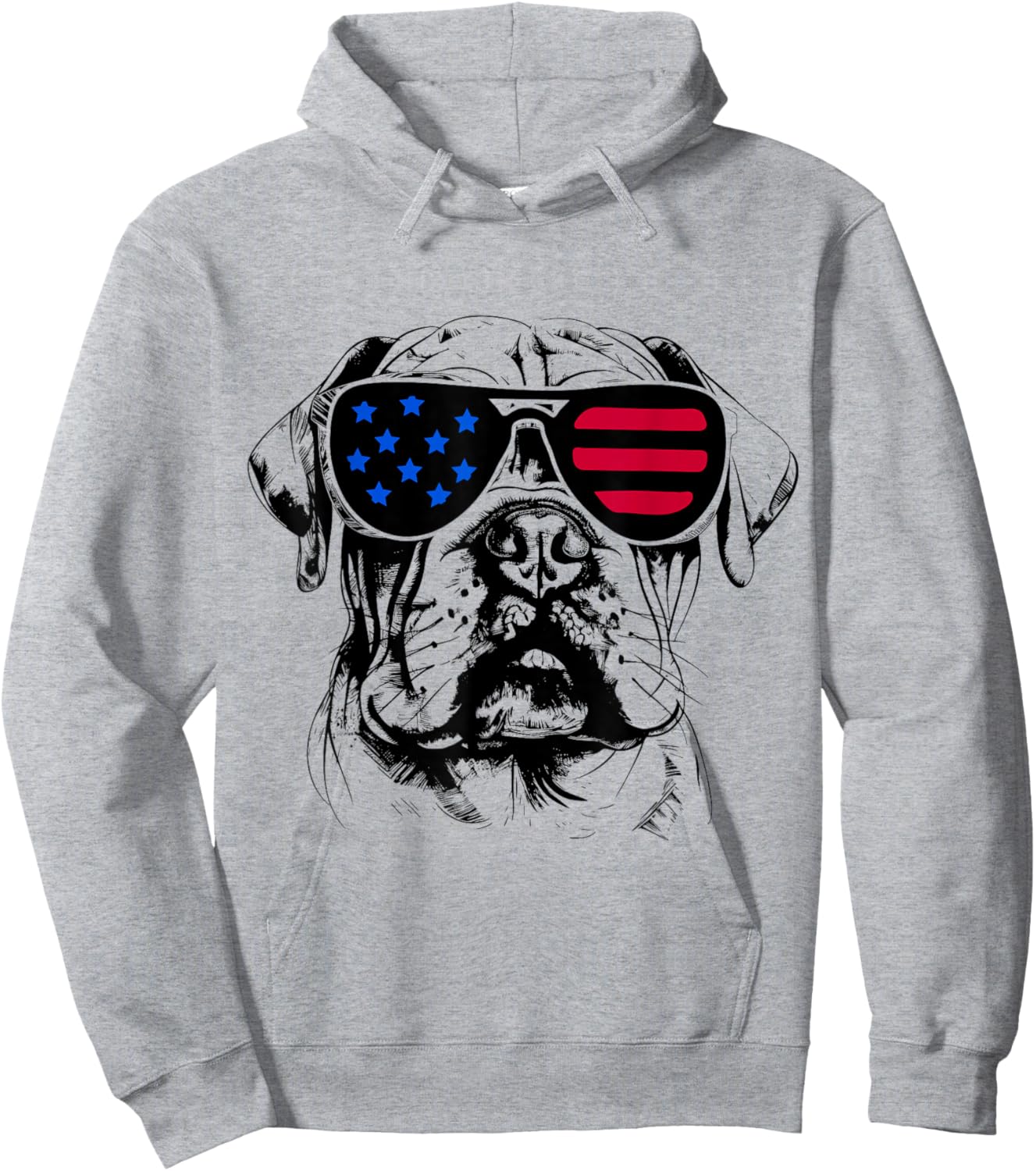 Beabull Dog 4th July America USA Flag Hoodie - Hoodie | Ash