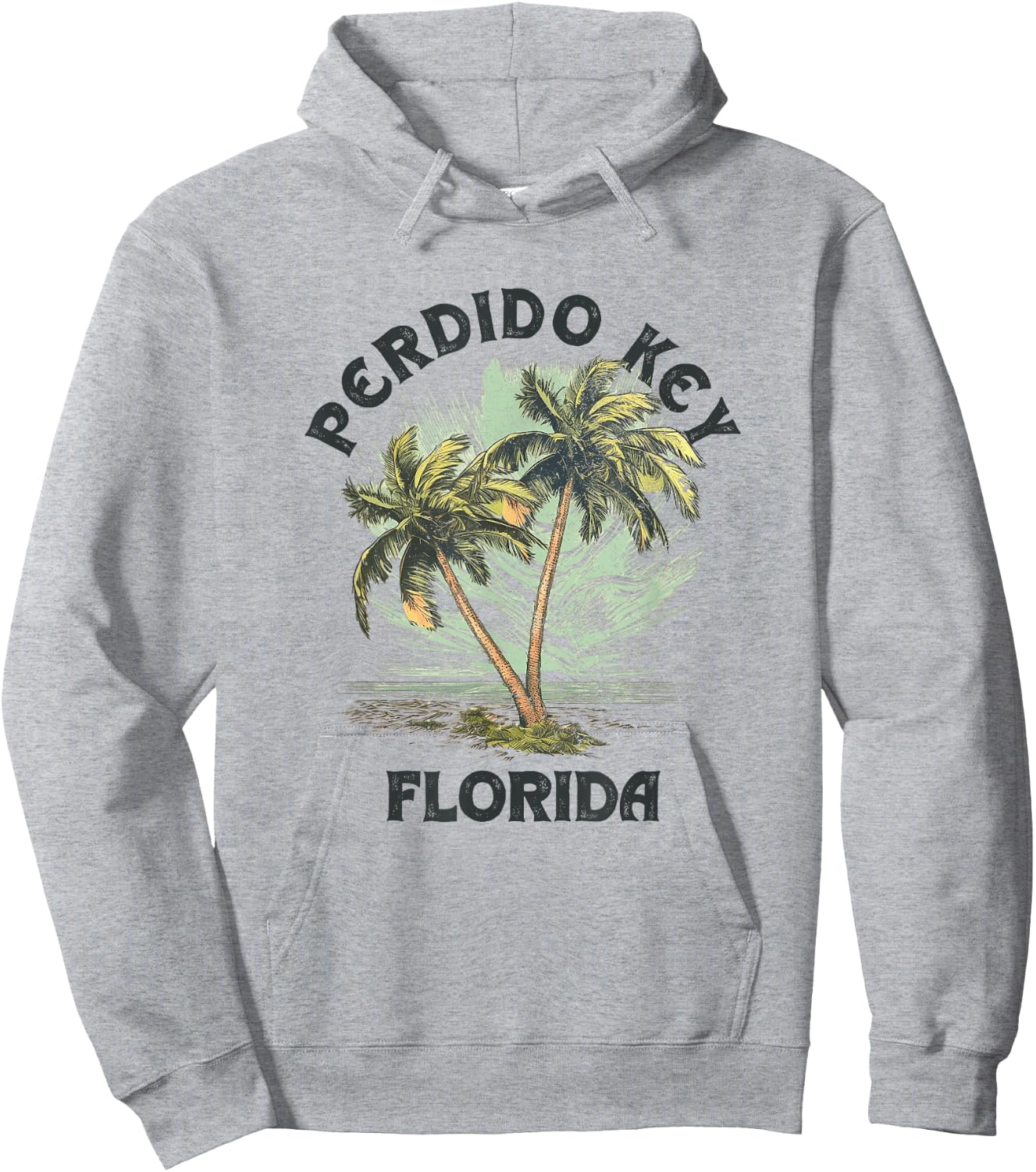 Perdido Key Florida Palms Vintage Beach Women Hoodie - Hoodie | Ash