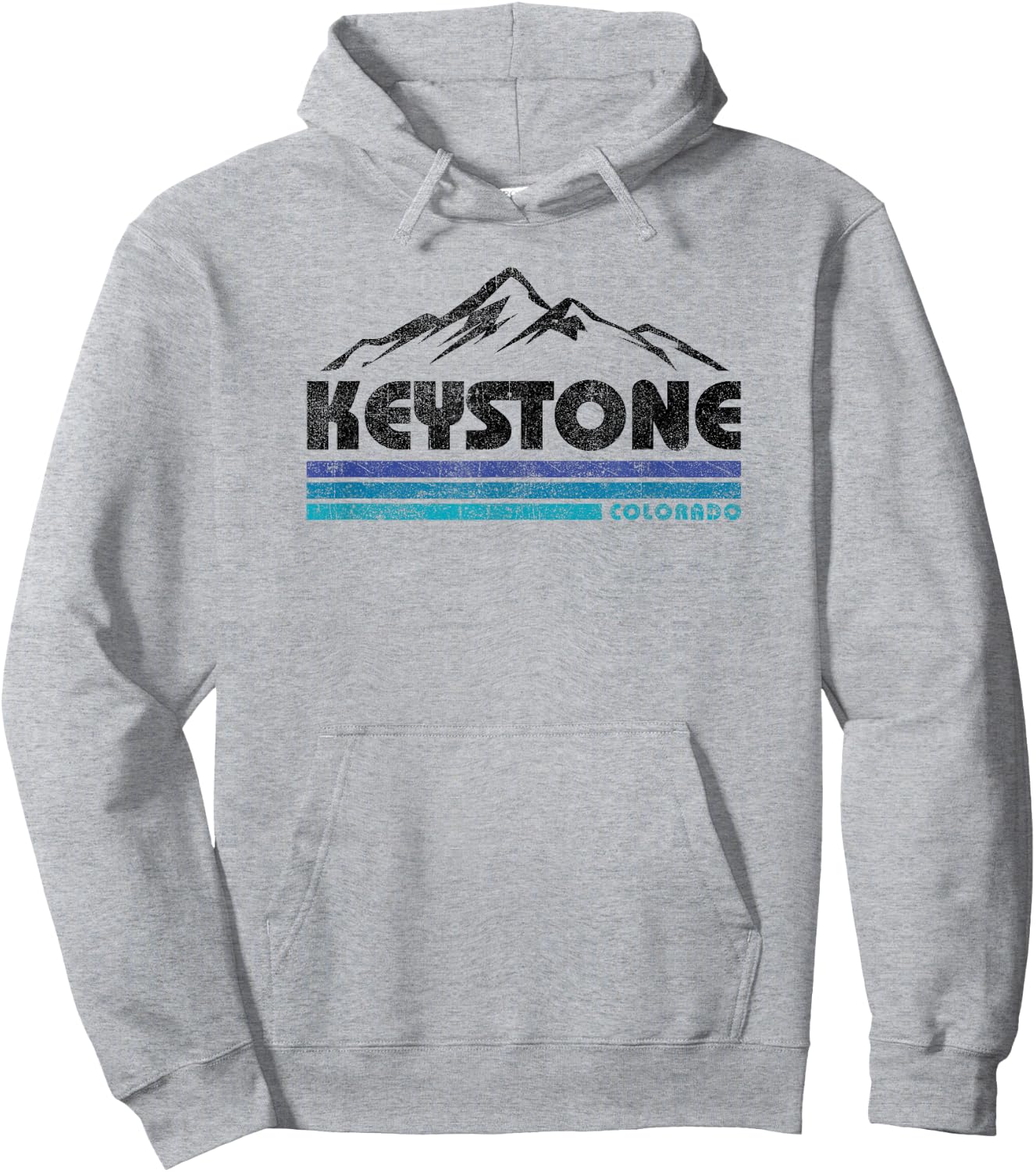 Keystone Colorado Retro Throwback Souvenir Hoodie - Hoodie | Ash