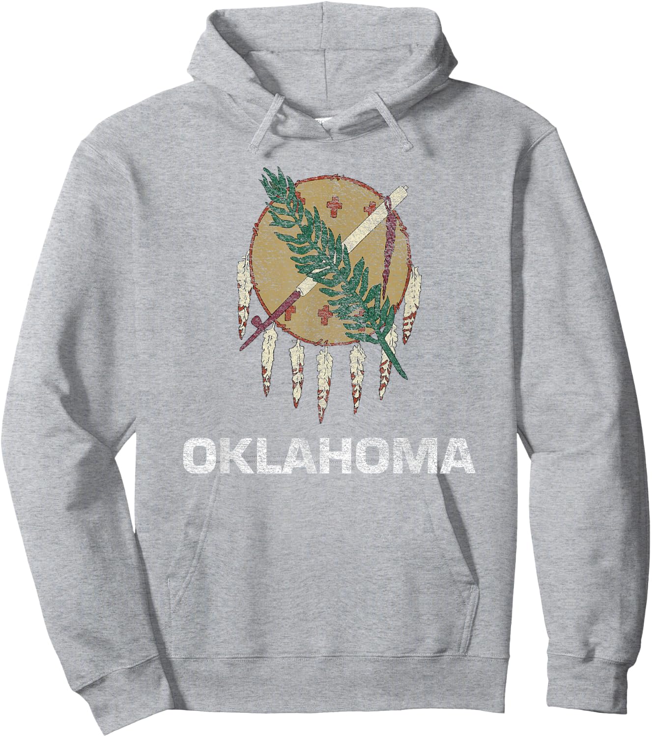 State Flag of Oklahoma Hoodie - Hoodie | Ash