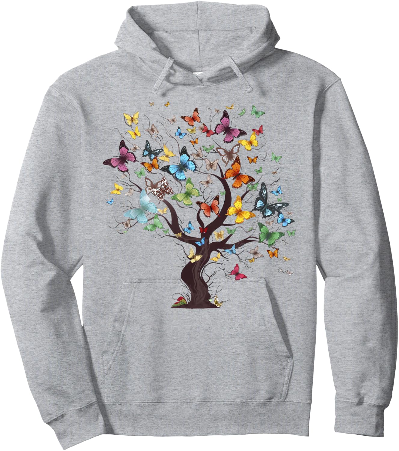 Beautiful Colorful Butterfly Tree Hoodie - Hoodie | Ash