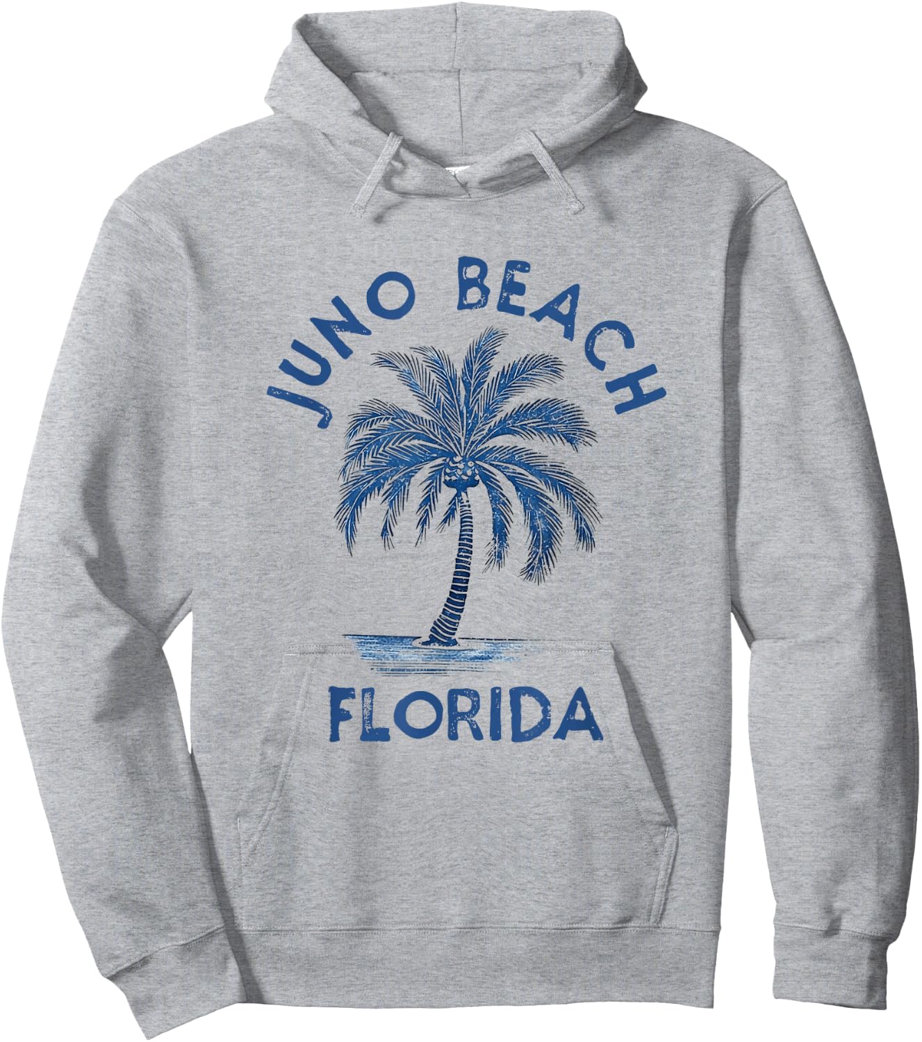 Vintage Juno Beach Florida Palm Tree FL Retro Hoodie - Hoodie | Ash