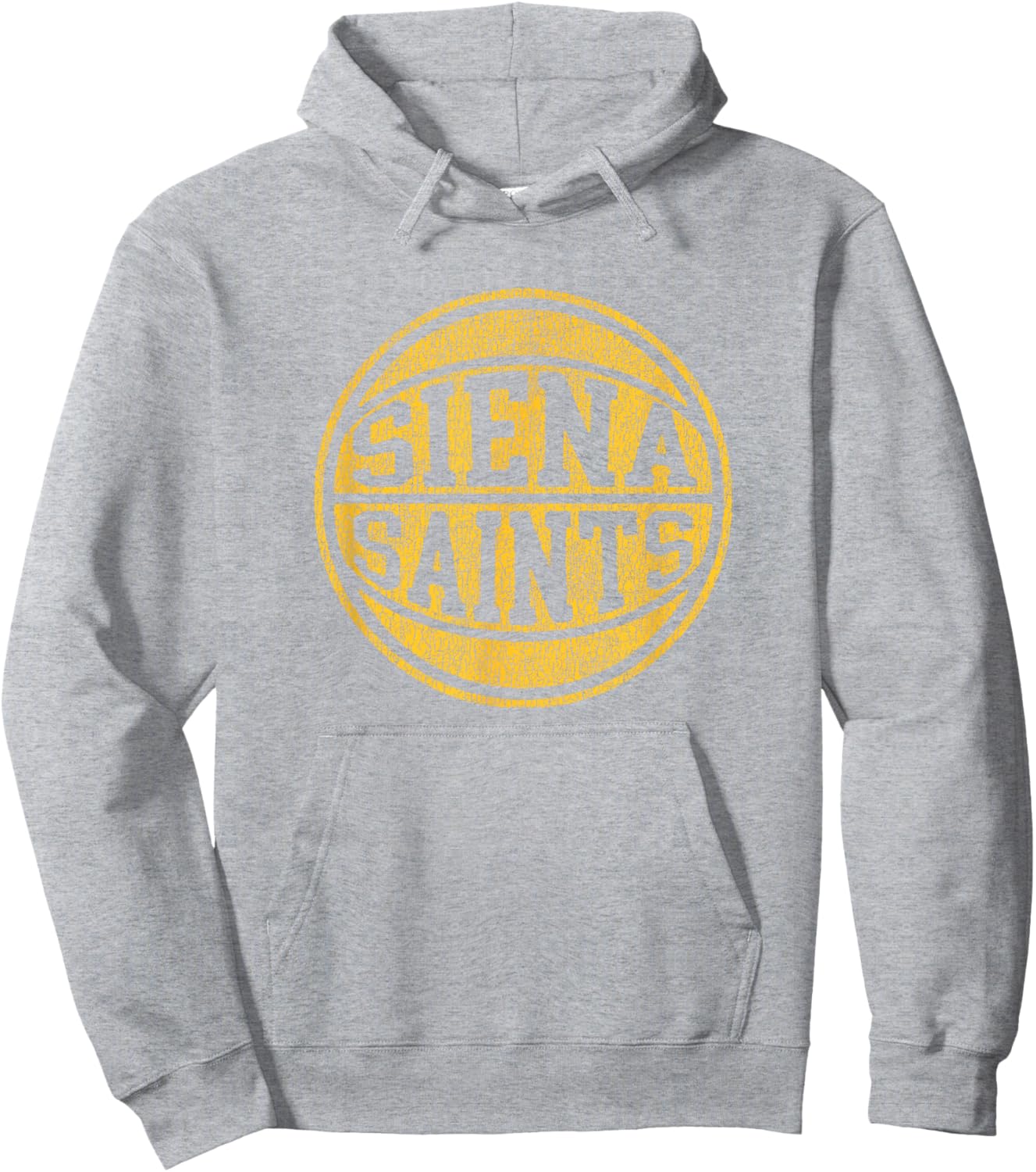 Siena College Distressed Vintage 70s Basketball Hoodie - Hoodie | Ash