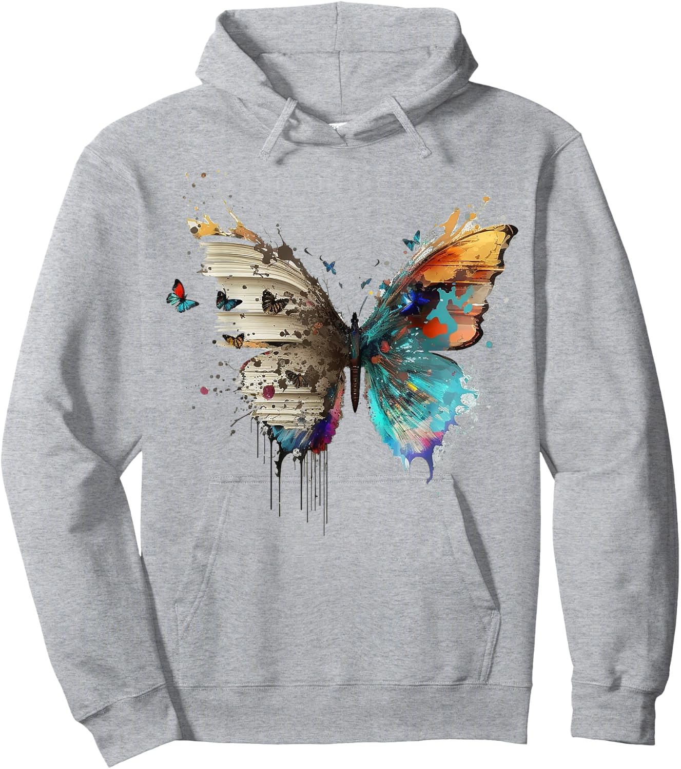 Art abstract butterfly animals book artwork Hoodie - Hoodie | Ash