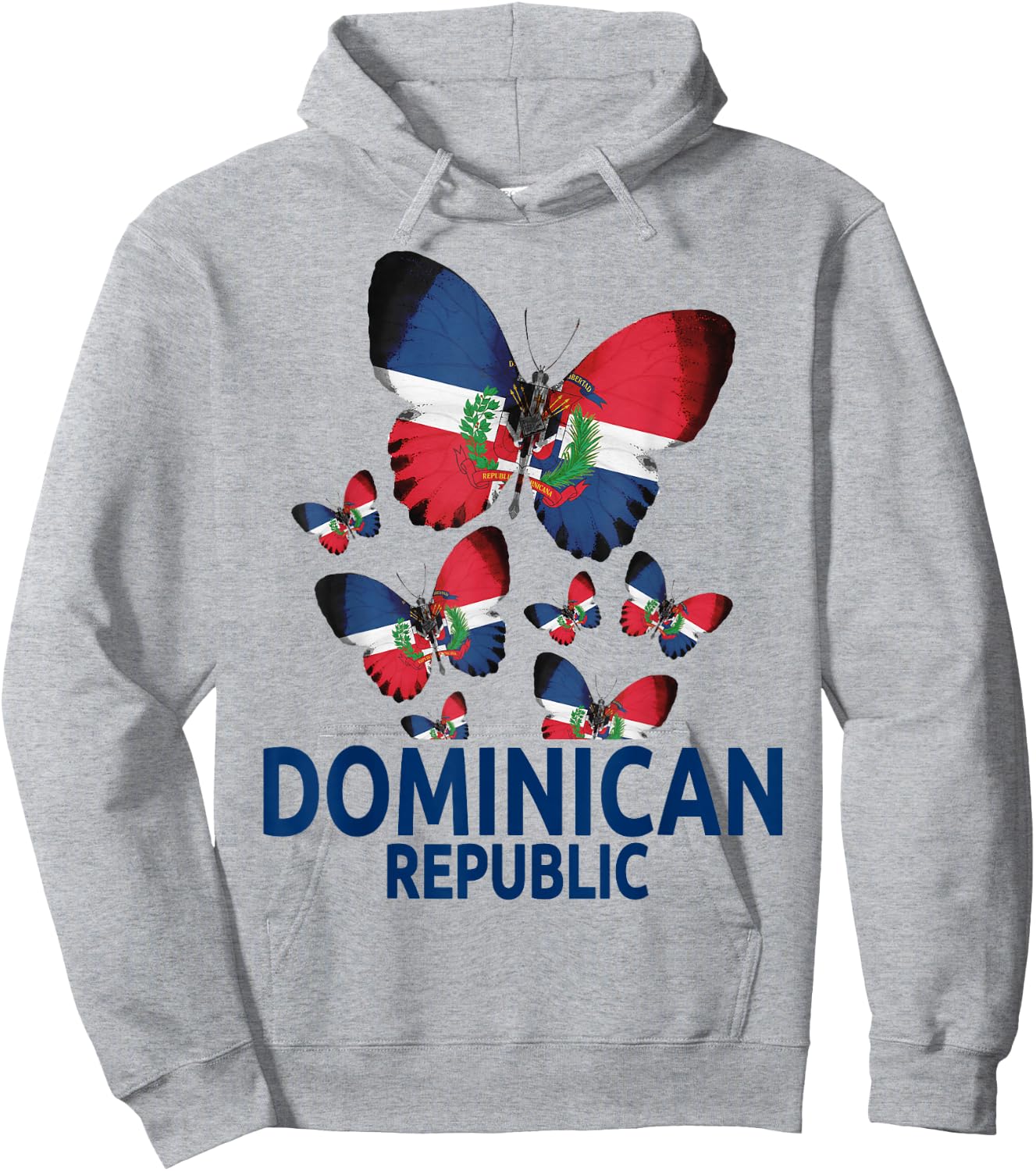 Republica Dominicana Butterfly & Dominican Flag Hoodie - Hoodie | Ash