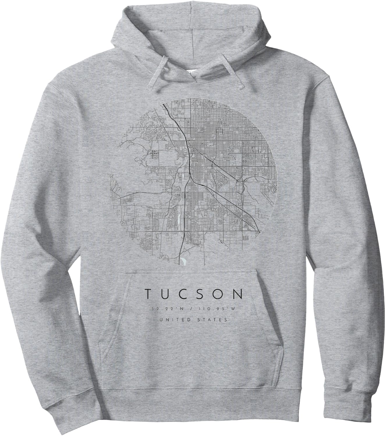 Tucson Arizona Coordinates map hometown Hoodie - Hoodie | Ash