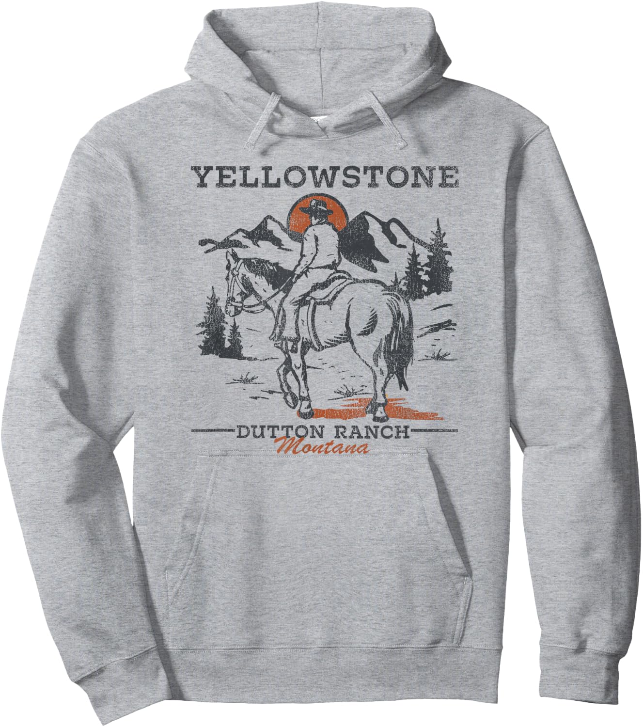 Yellowstone Dutton Ranch Cowboy Sunset Hoodie - Hoodie | Ash