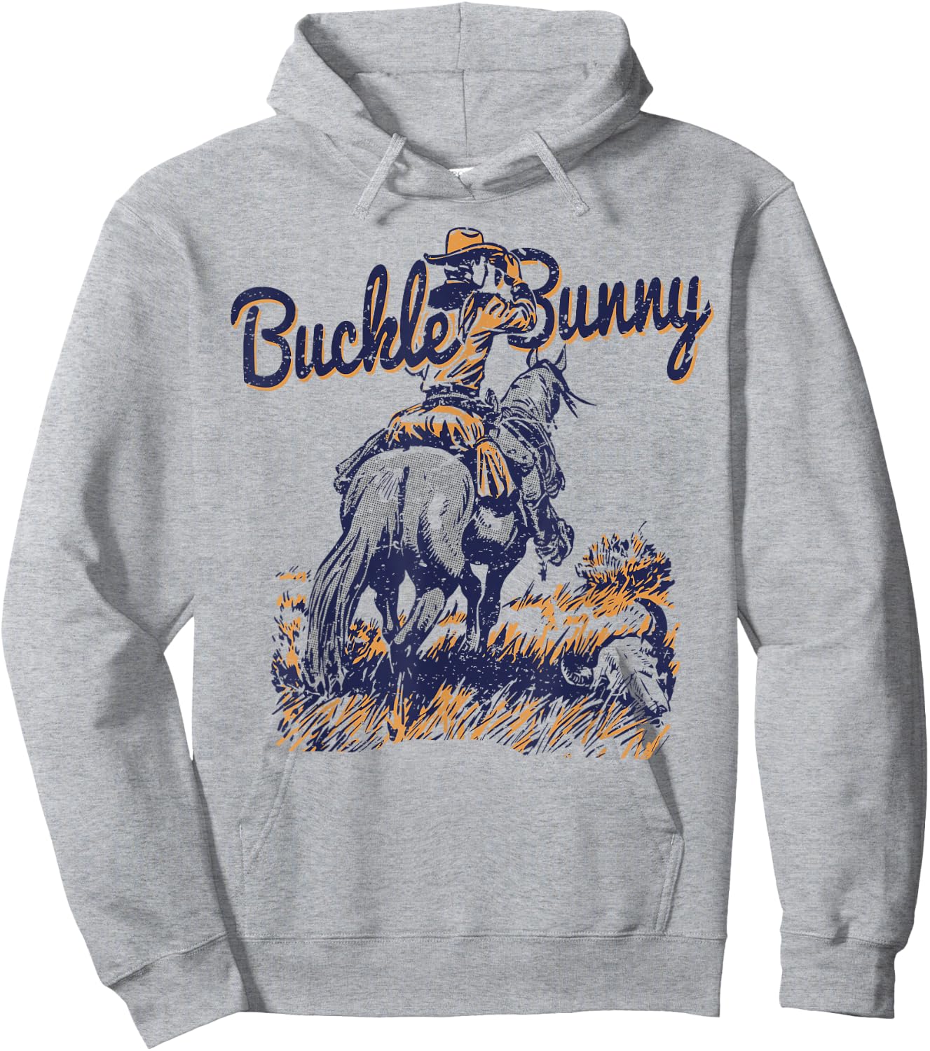 Cowboy Ranch Buckle Bunny Western Cowgirl Hoodie - Hoodie | Ash