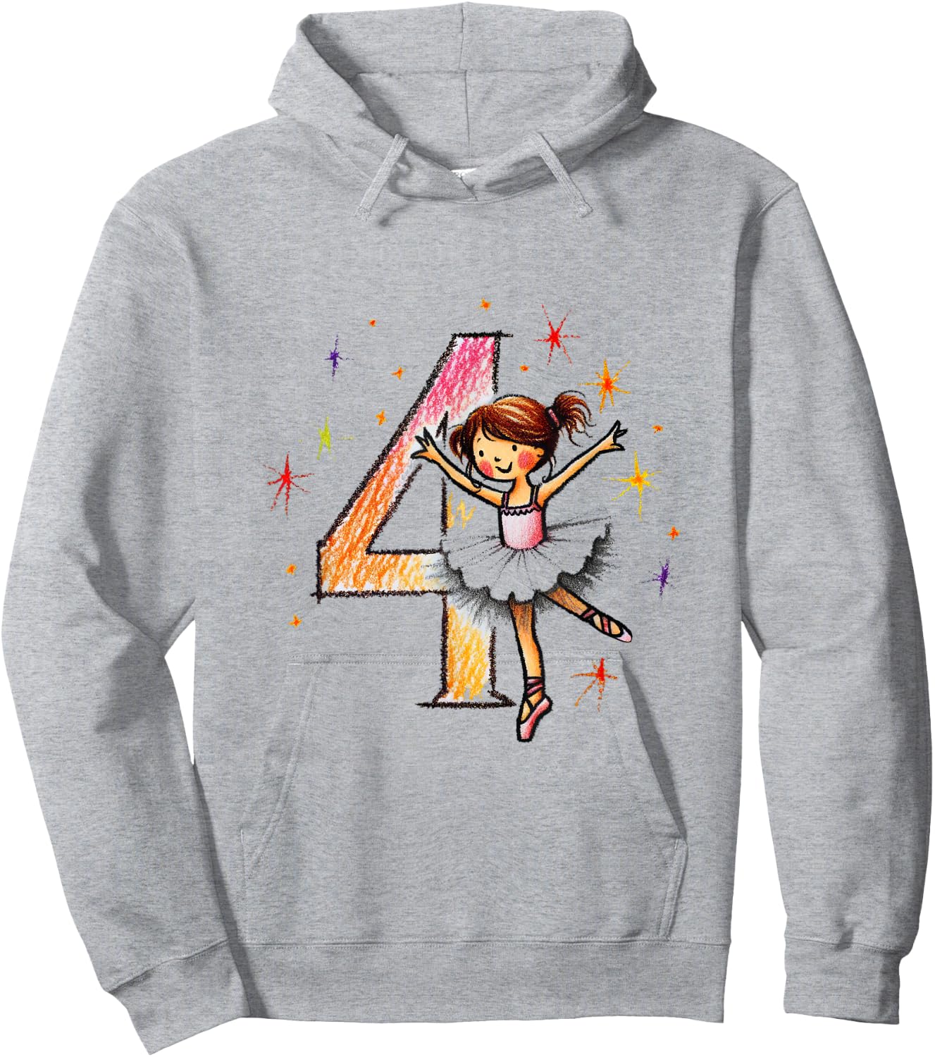 Happy Birthday 4 Year Old Dancer Ballerina Hoodie - Hoodie | Ash