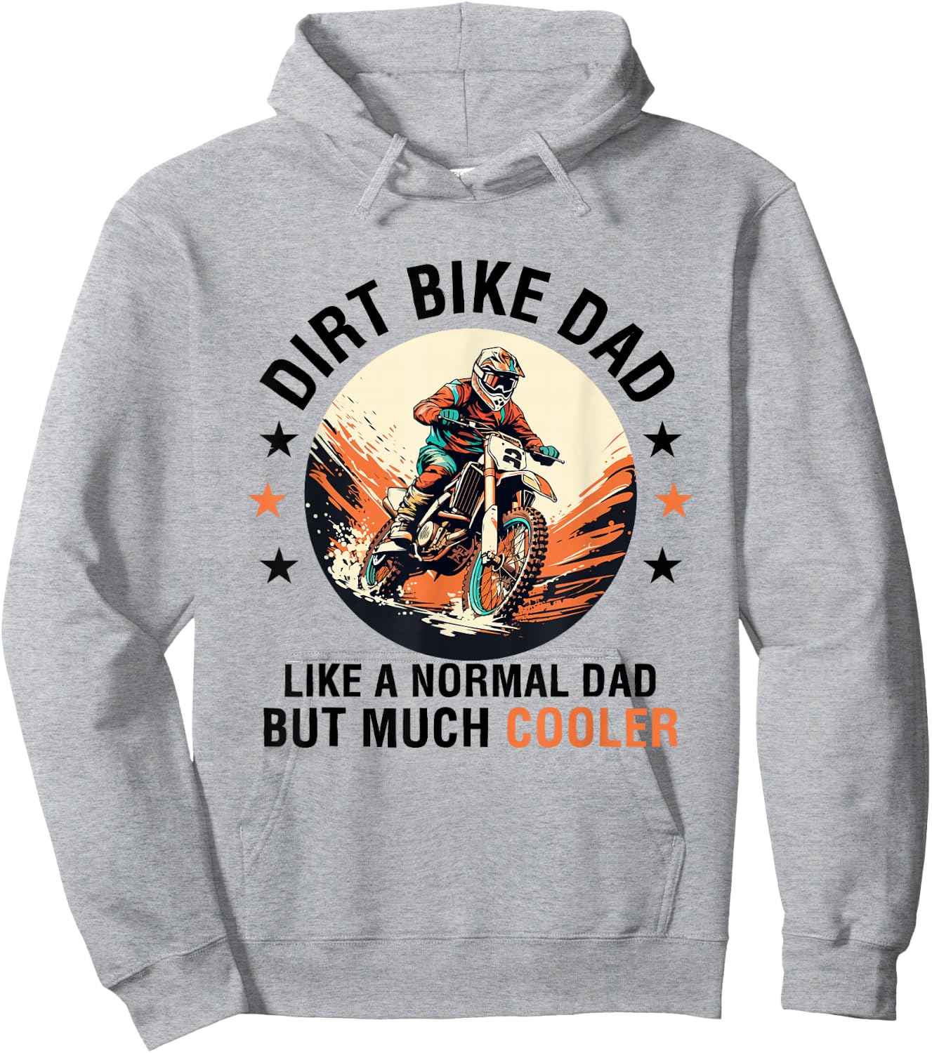 Dirtbike Motocross MX Dirt bike dad Hoodie - Hoodie | Ash