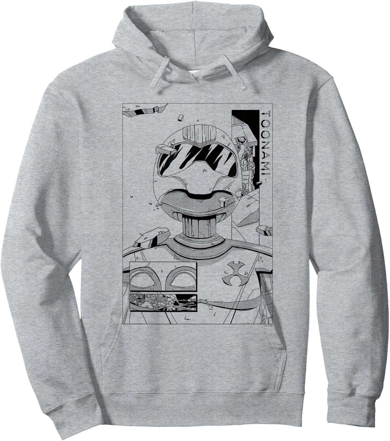 Toonami T.O.M. Manga Sketch Boxed Portrait Hoodie - Hoodie | Ash