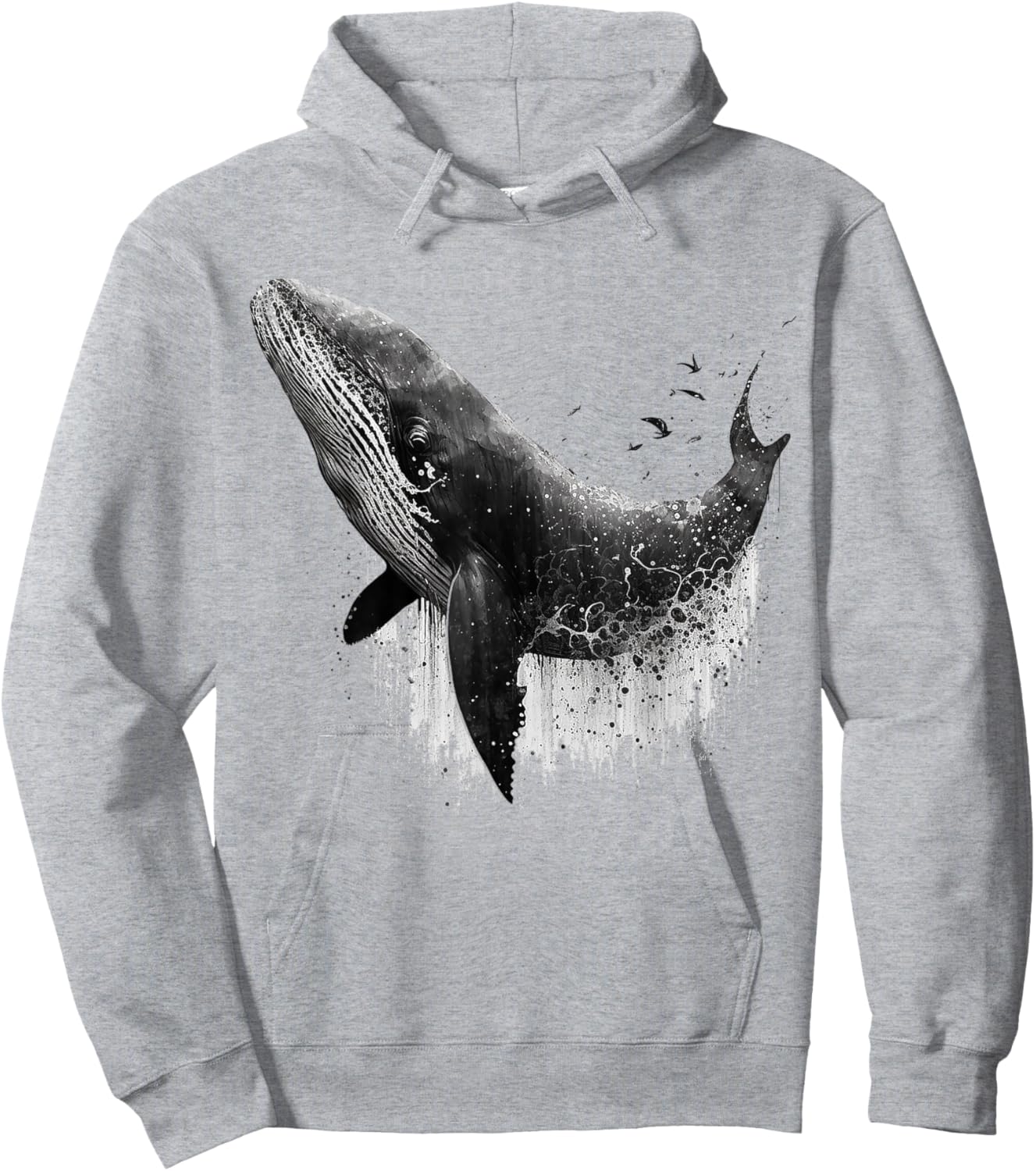 Whale Fish Art Colourful Animals Whale Hoodie - Hoodie | Ash