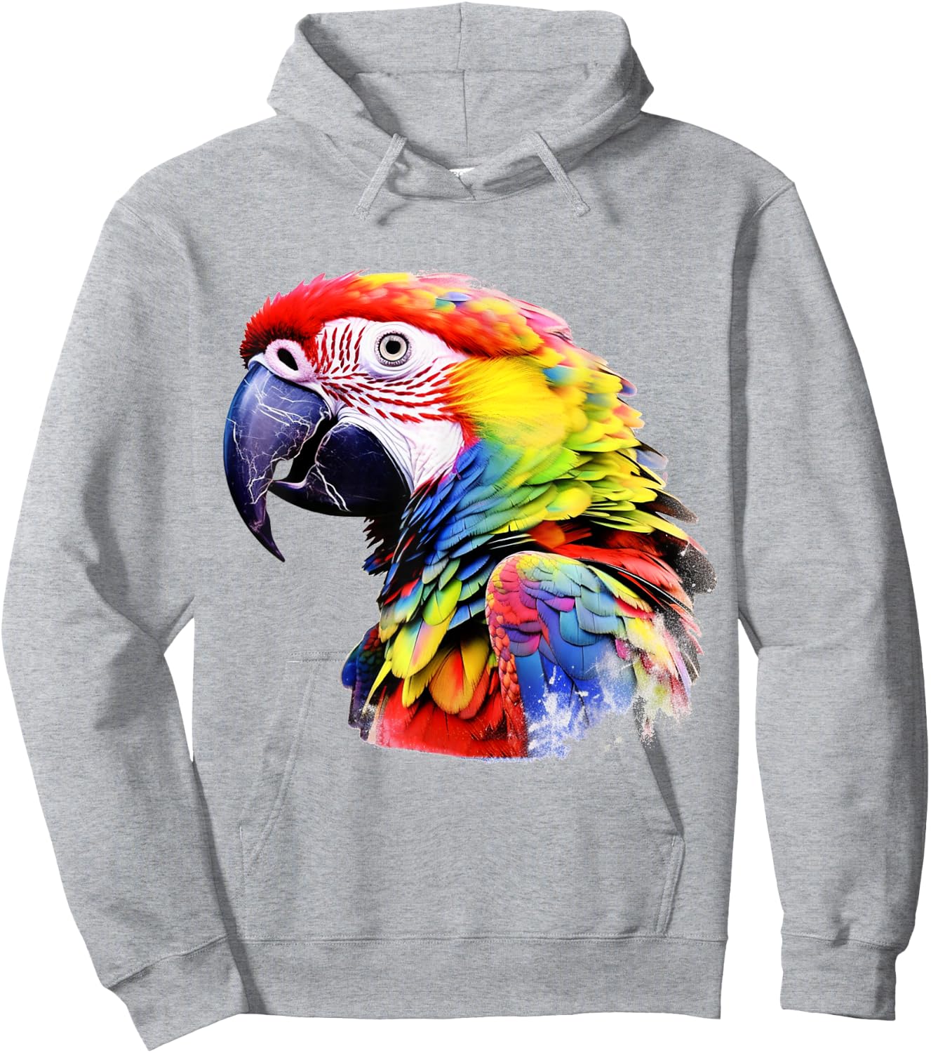 Parrot Lover Artwork | Animal Motif Parrot Hoodie - Hoodie | Ash