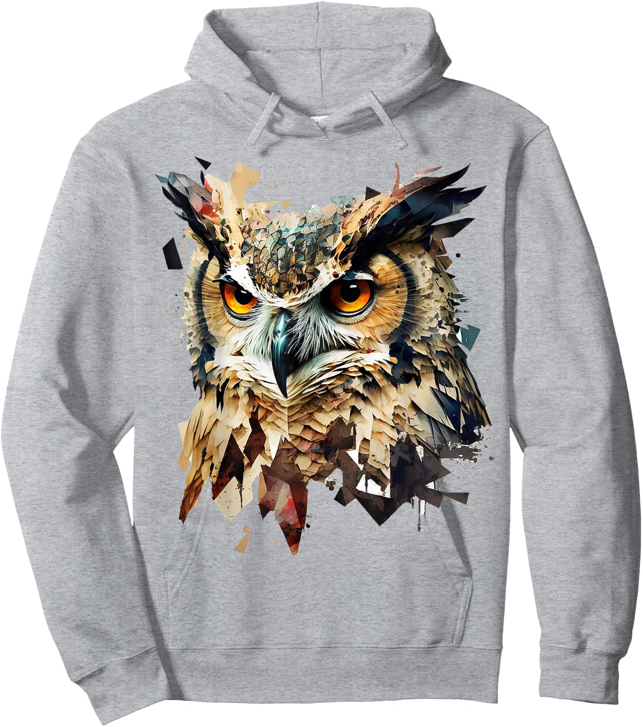 Art abstract owl bird animals Hoodie - Hoodie | Ash