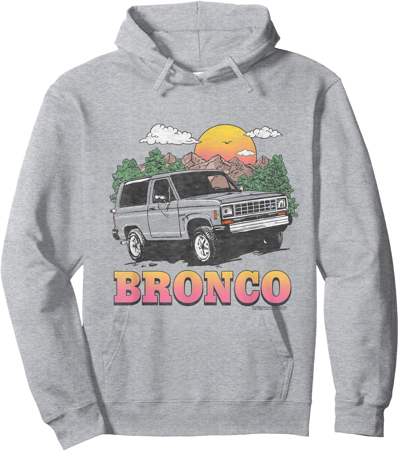 Ford Bronco in the Mountains Hoodie - Hoodie | Ash