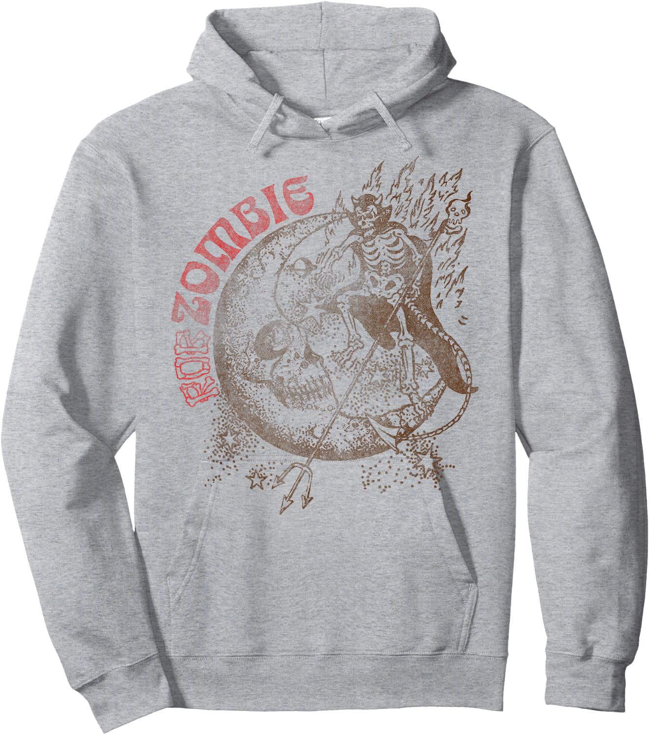 Rob Zombie – Moon And The Devil On White Hoodie - Hoodie | Ash