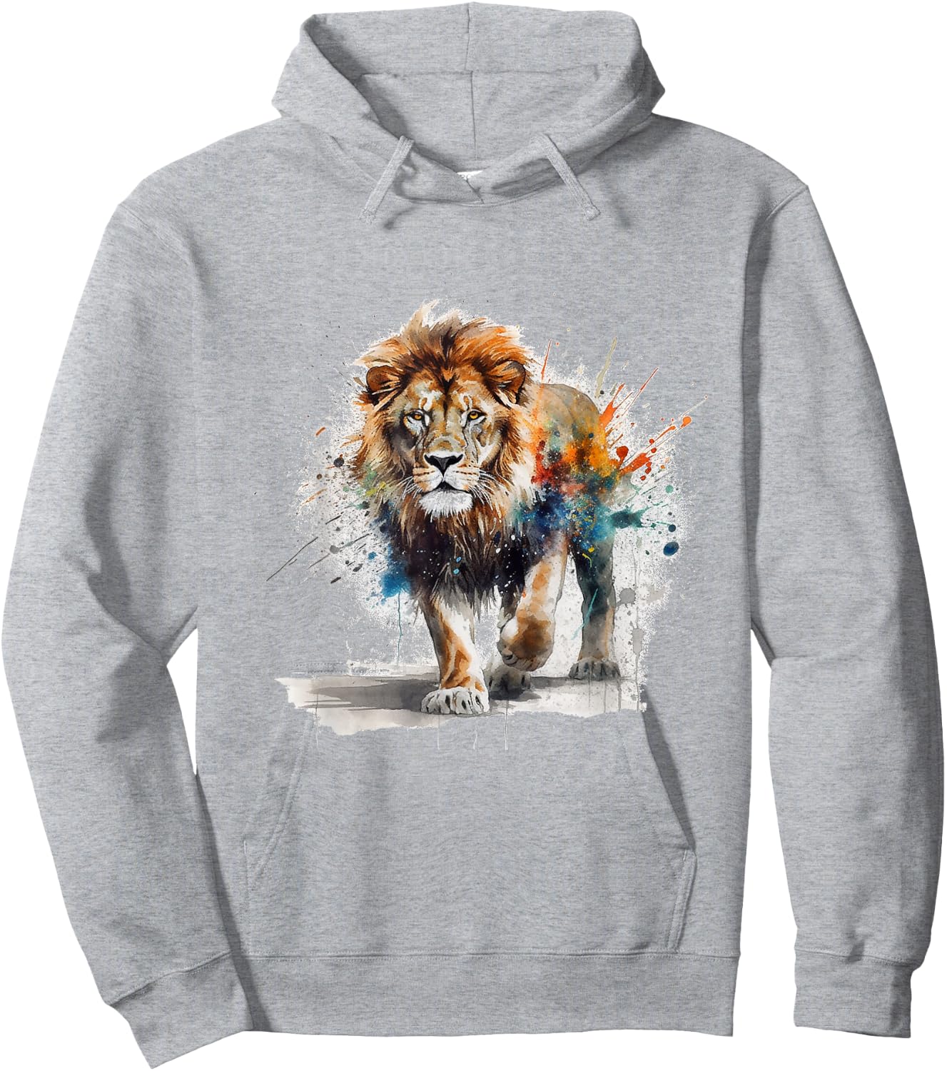 Lion Artwork - Colourful Art Zoo Animal Lion Hoodie - Hoodie | Ash